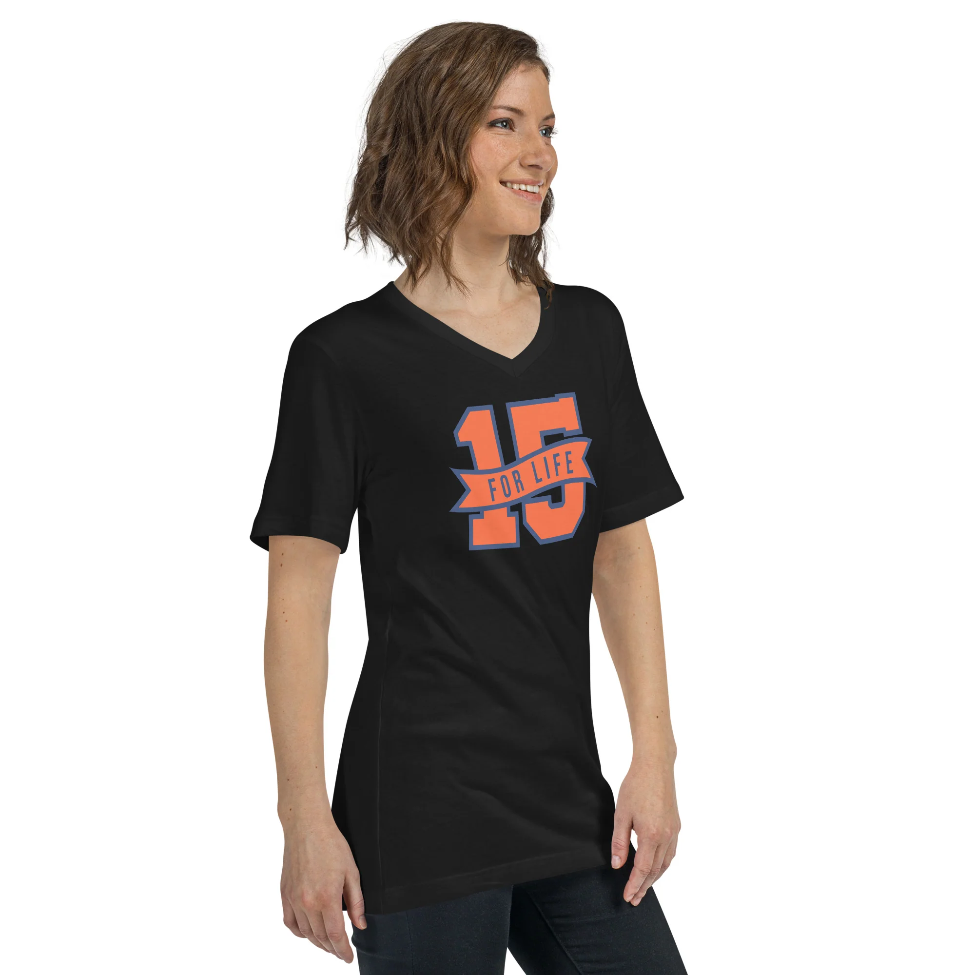 15 For Life Unisex V-Neck T-Shirt - Image 3