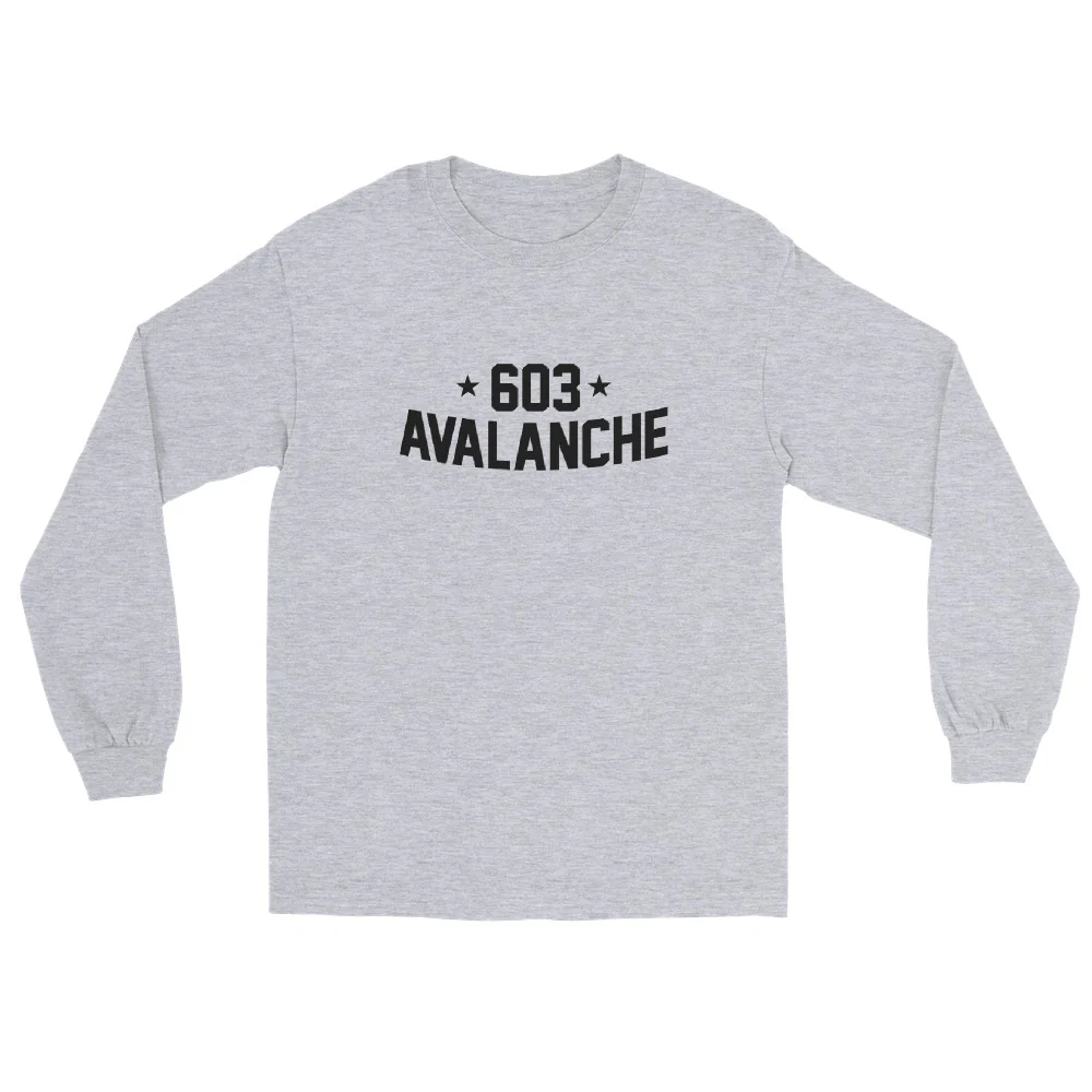 603 Avalanche Text Men’s Long Sleeve Shirt - Image 4