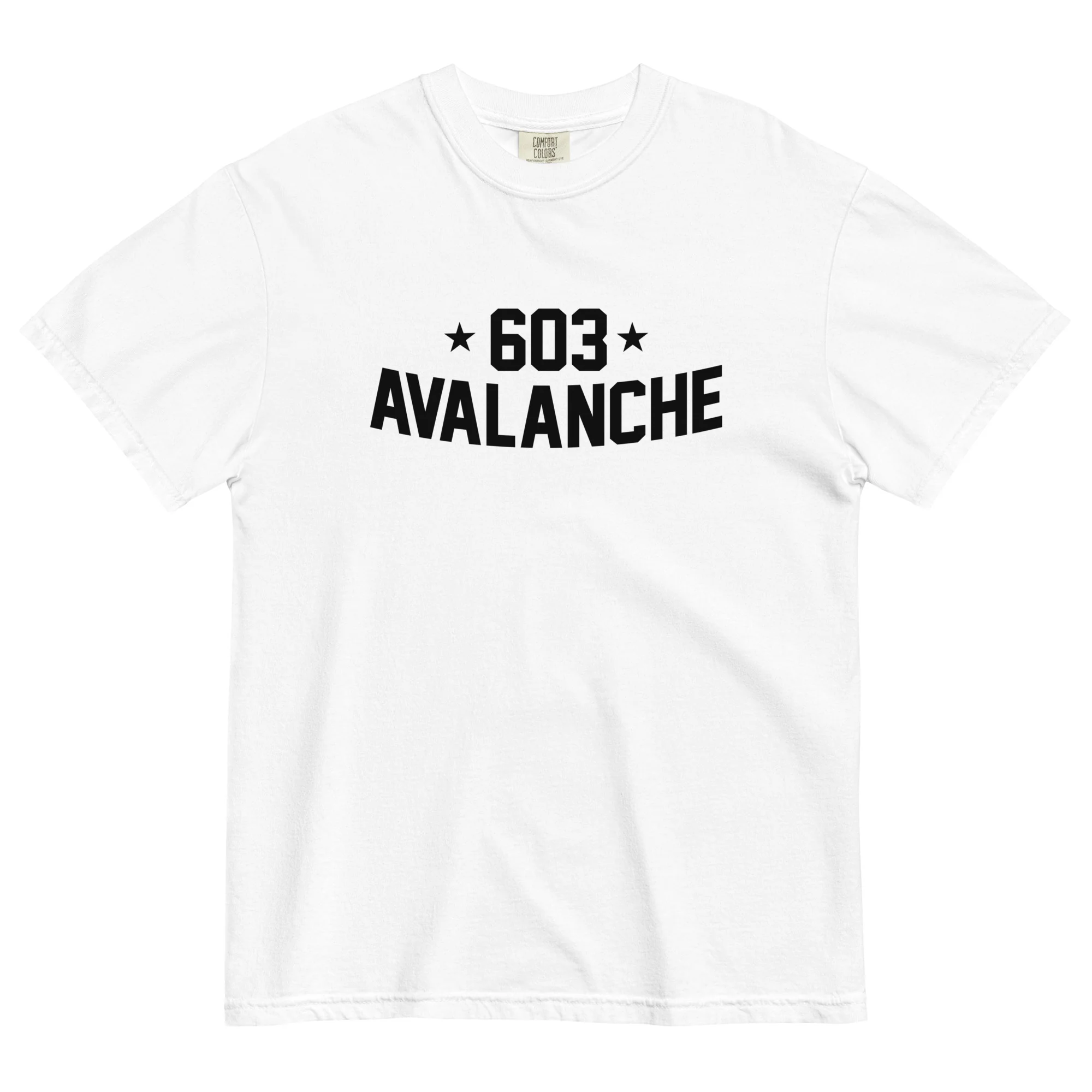 603 Avalanche Text Unisex Garment-dyed T-Shirt - Image 3