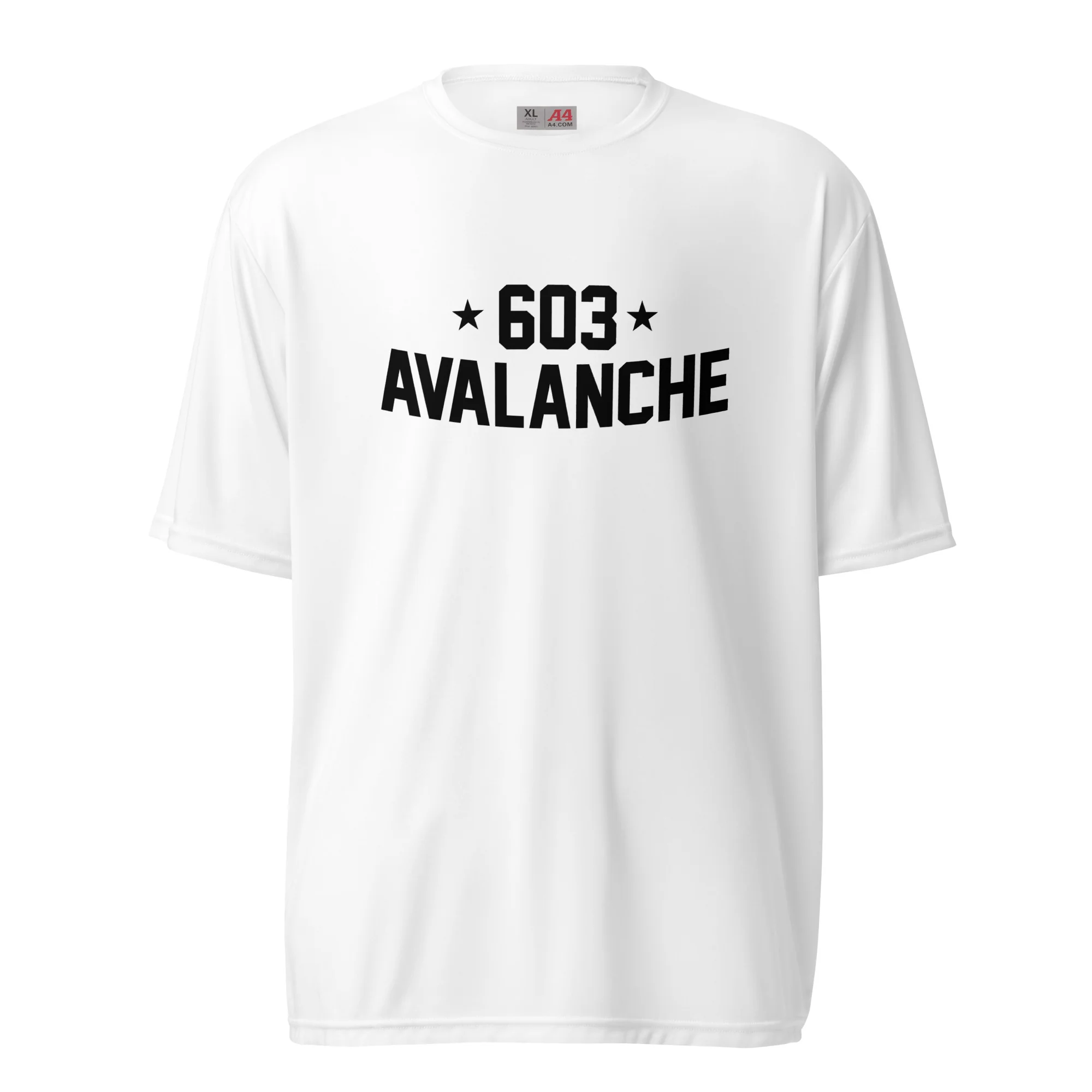 603 Avalanche Text Unisex Performance T-Shirt - Image 3