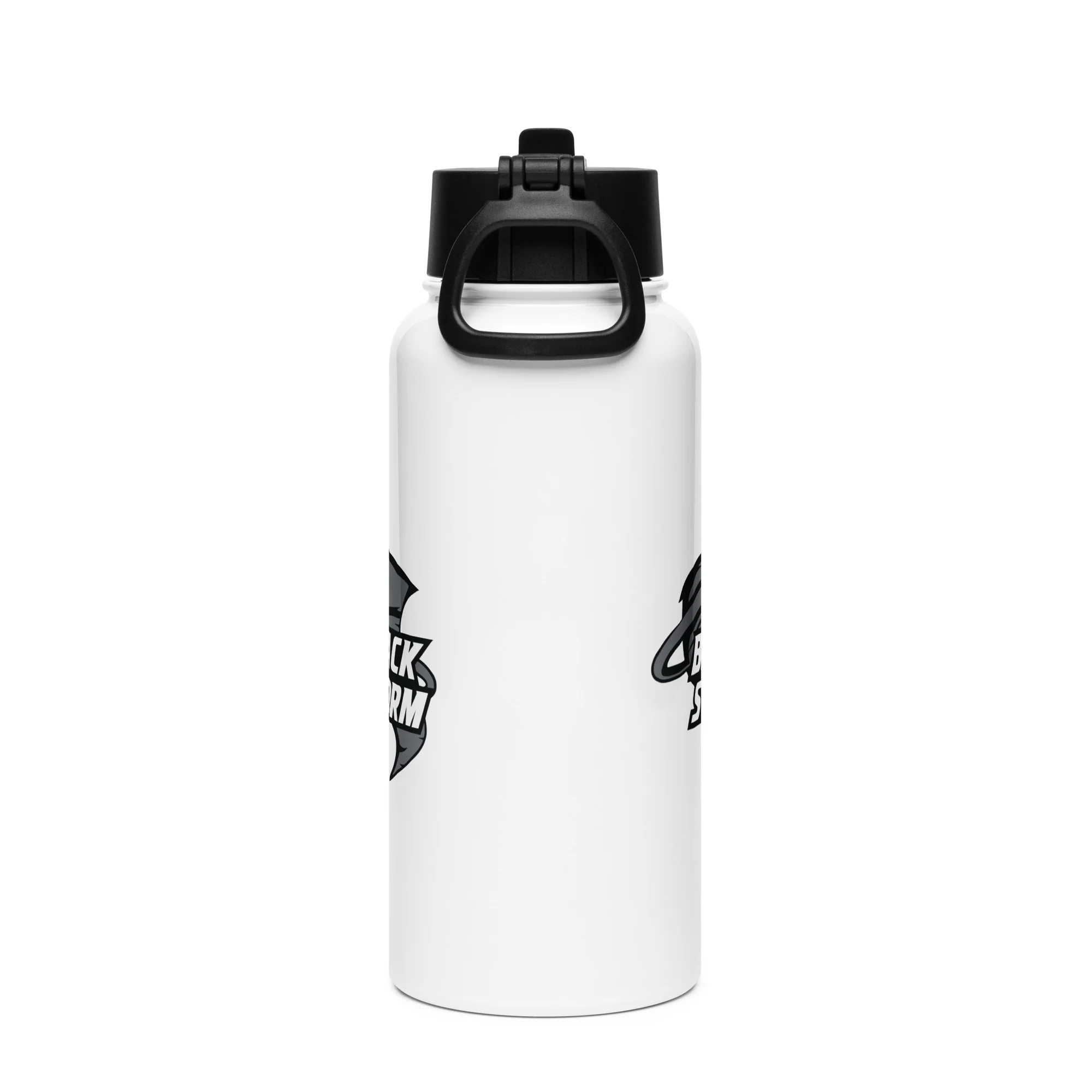 Black Storm Stainless steel water bottle with a straw lid - Image 3