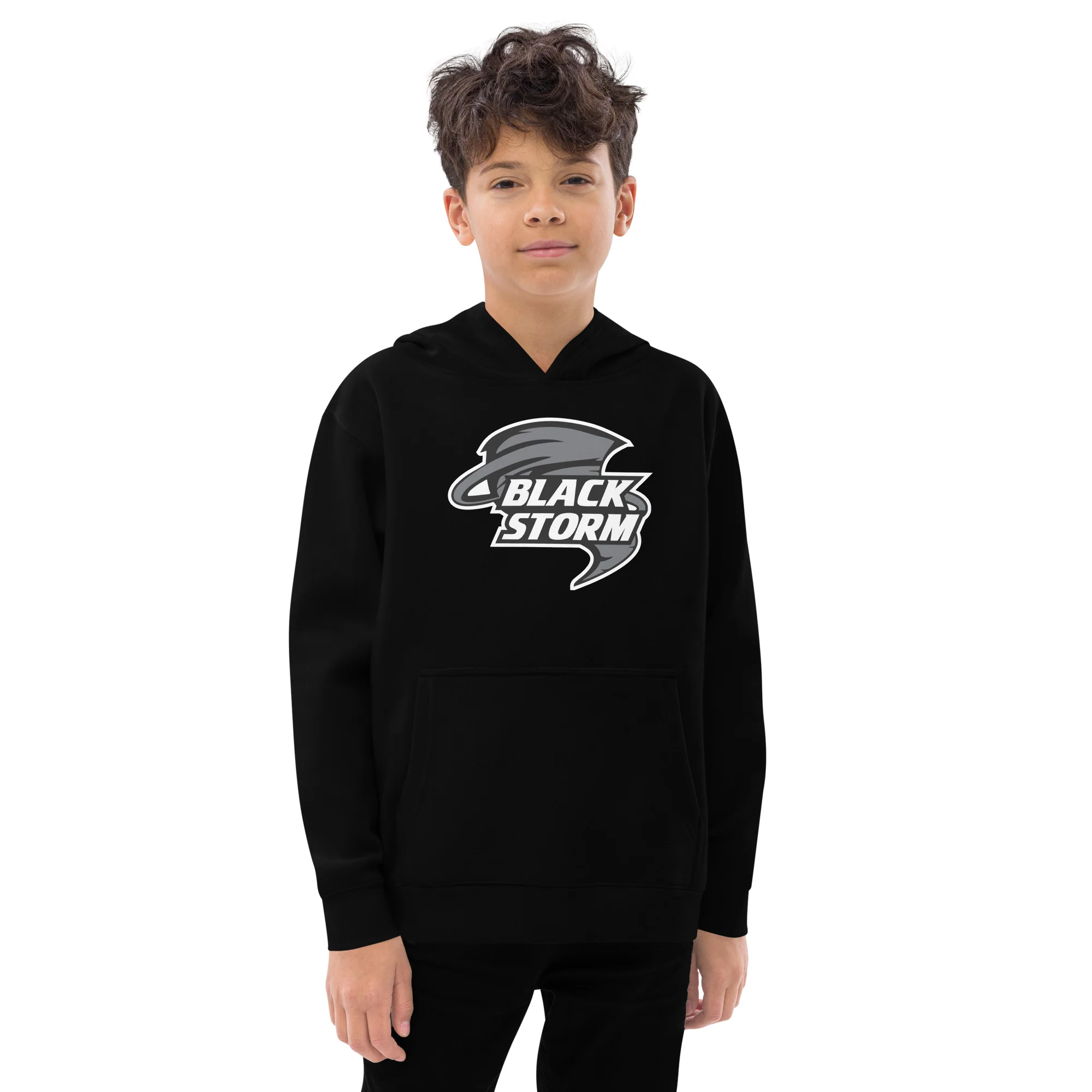 Black Storm YOUTH fleece hoodie - Image 2