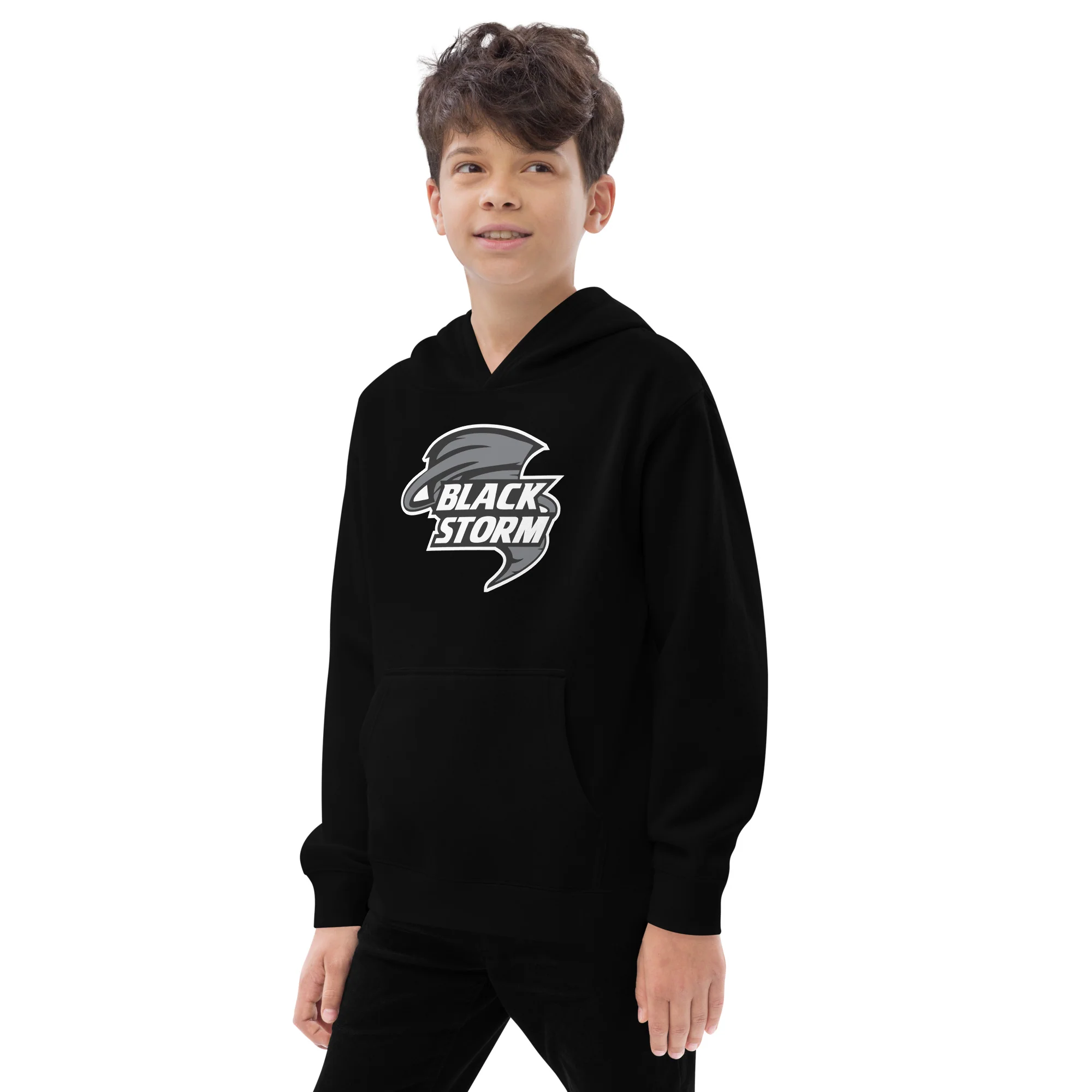 Black Storm YOUTH fleece hoodie - Image 3