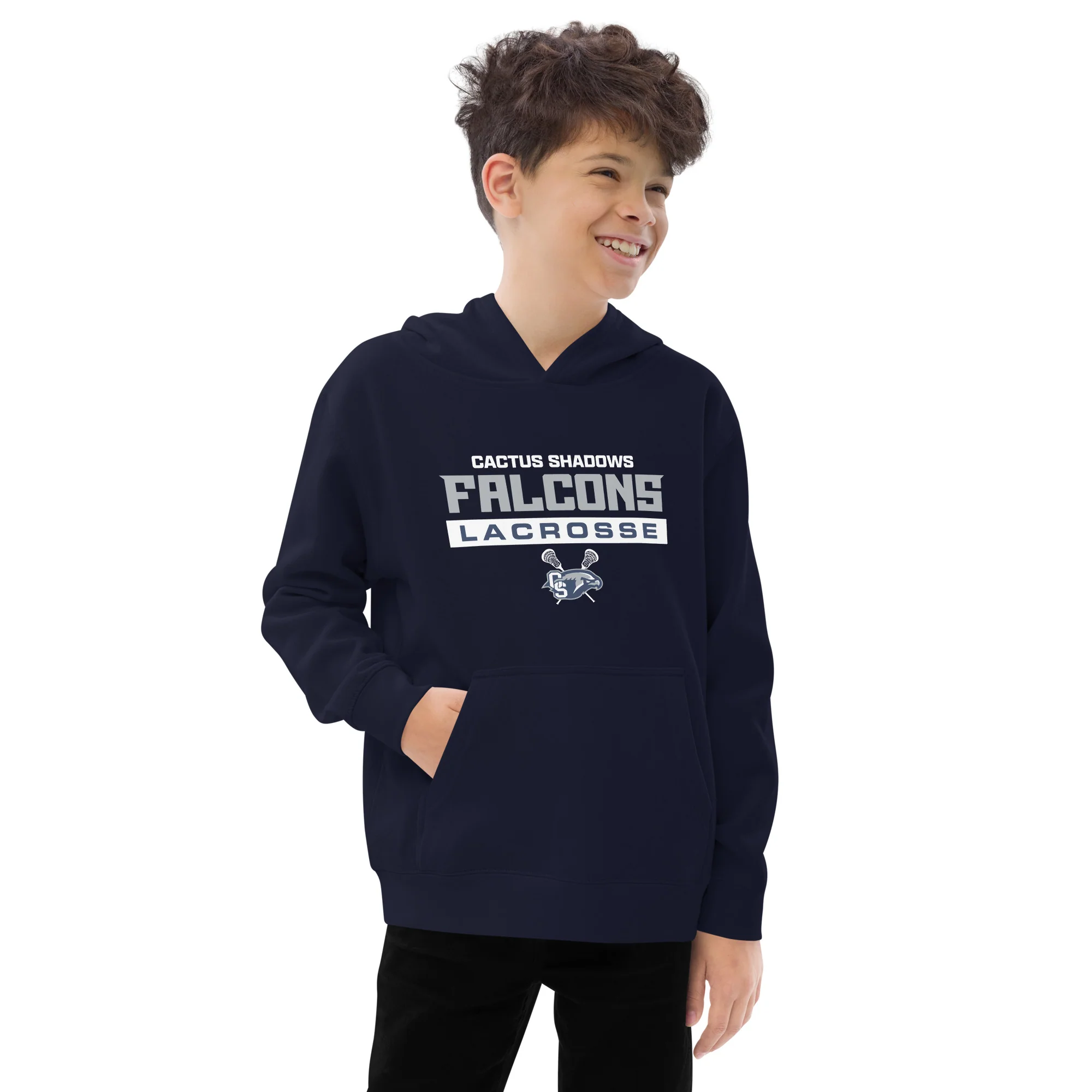 Cactus Shadows Text Youth Fleece Hoodie - Image 2