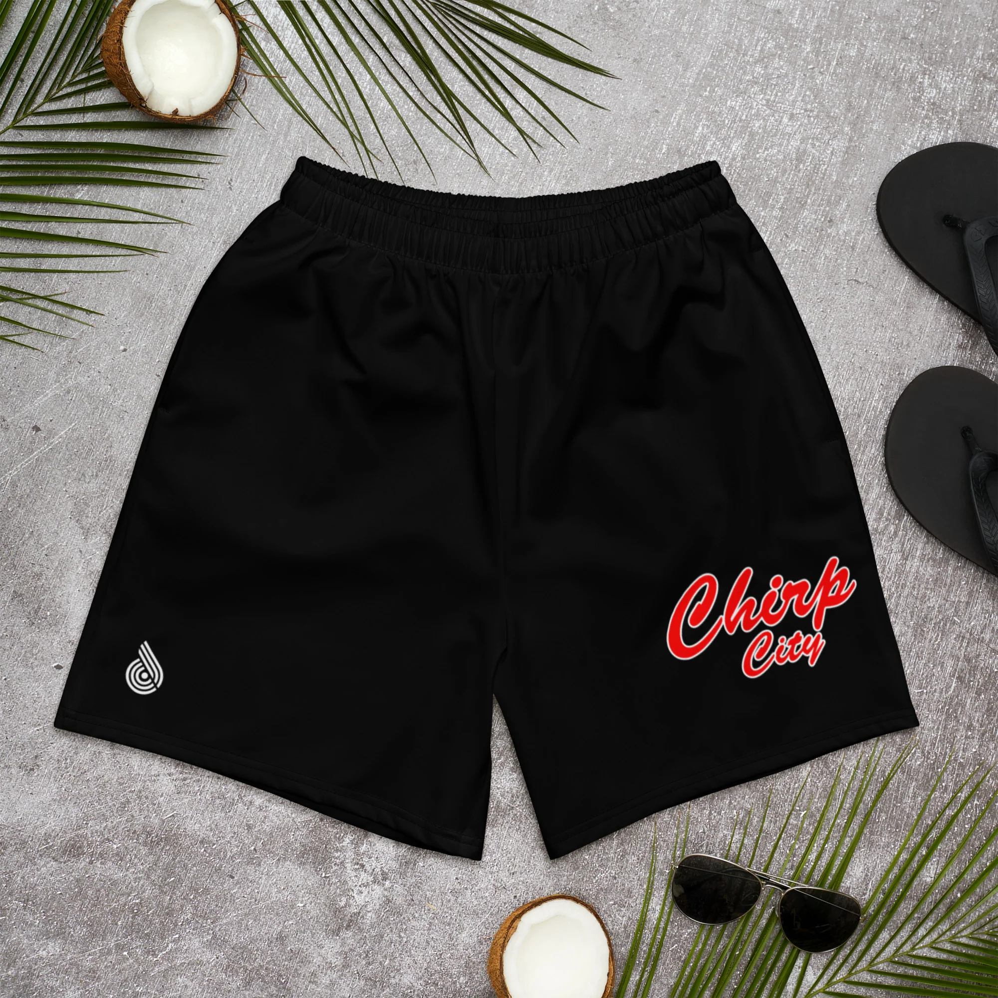 Chirp City Script All-Over Print Unisex Athletic Long Shorts