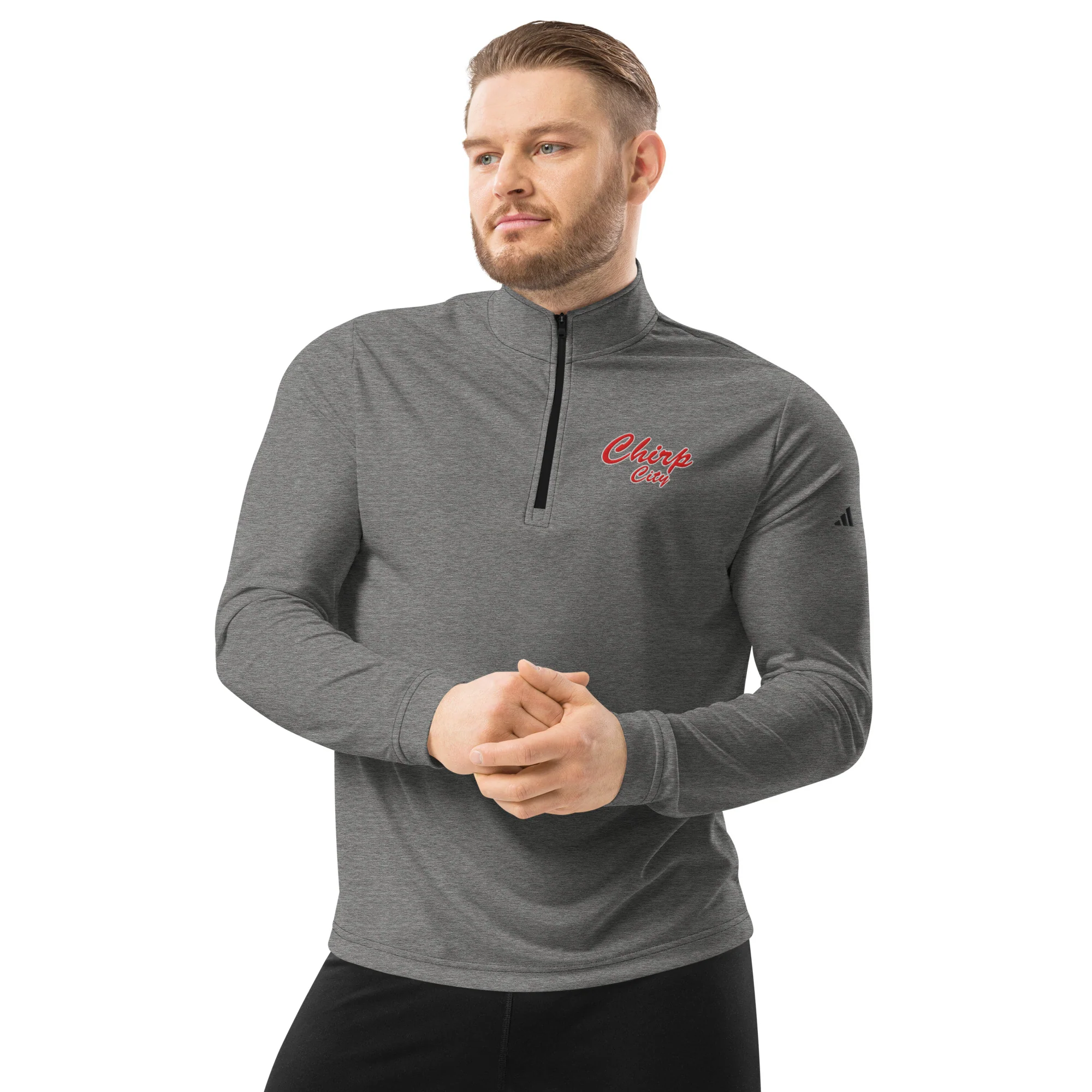 Chirp City Script Quarter zip pullover