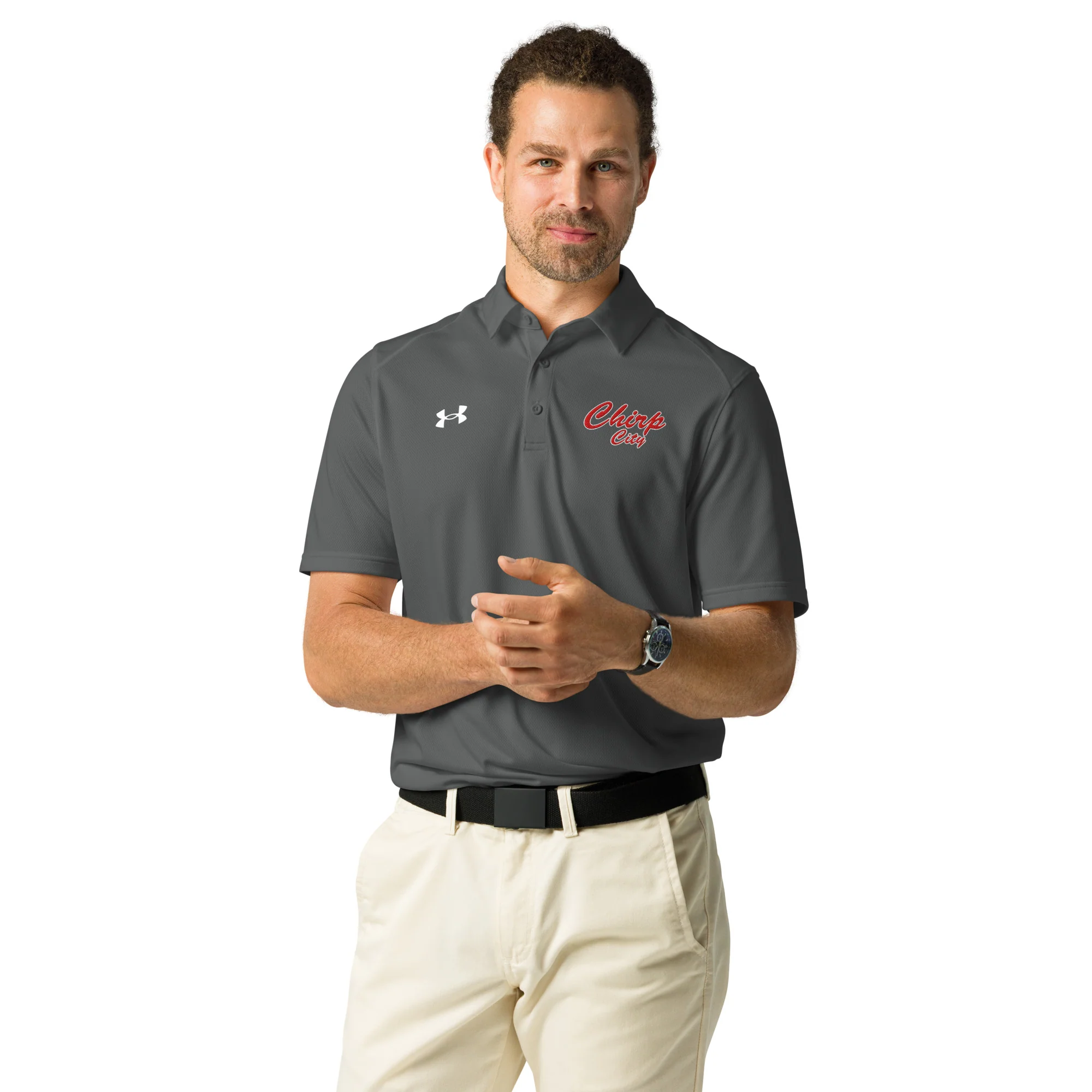 Chirp City Script Under Armour® men's polo - Image 3