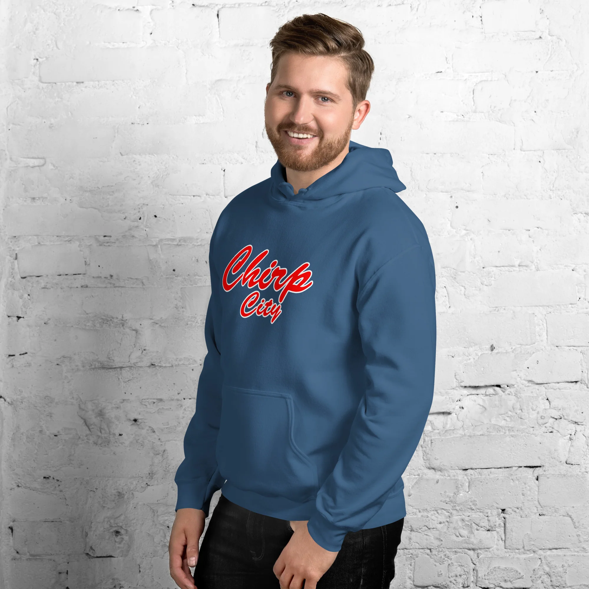 Chirp City Script Unisex Hoodie - Image 3