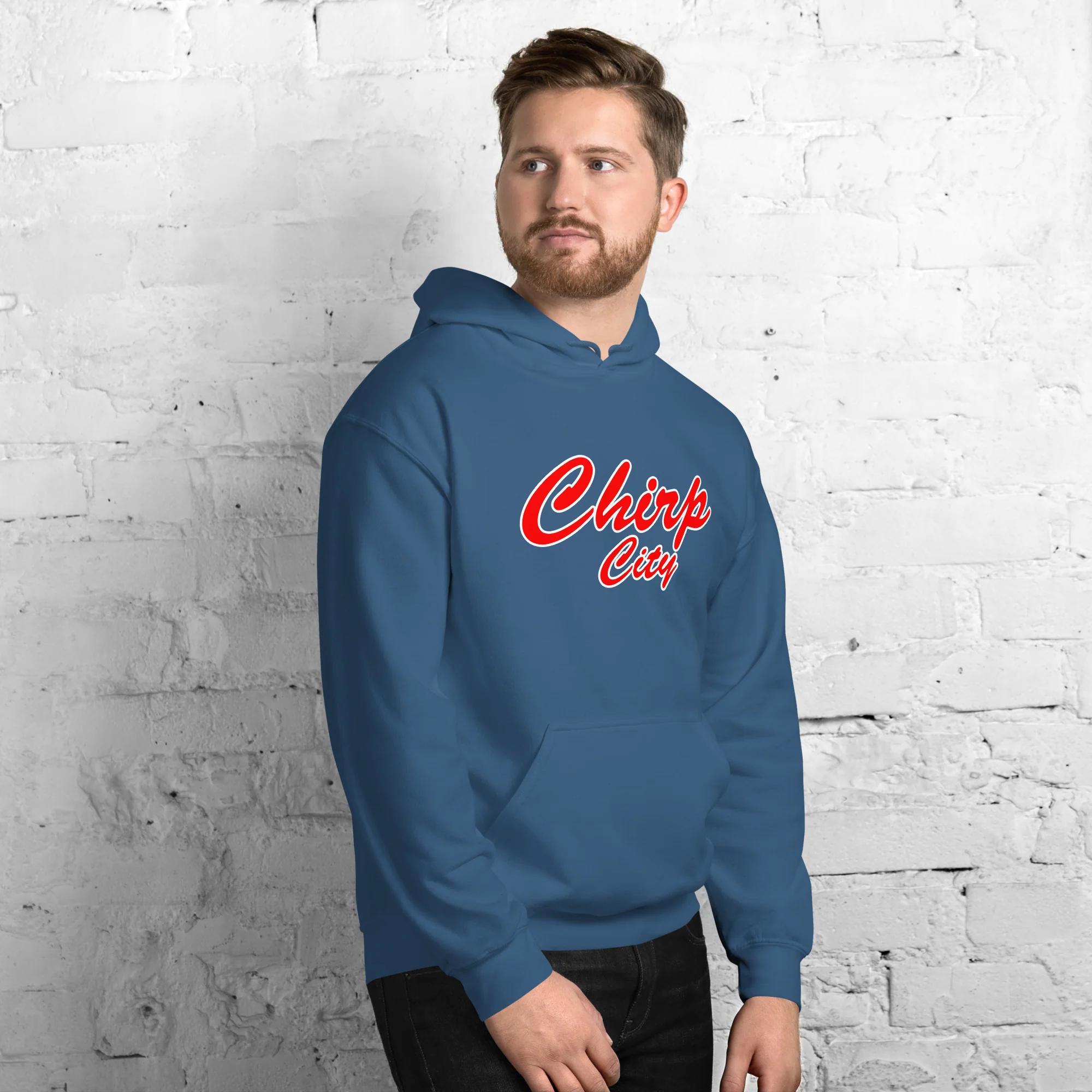 Chirp City Script Unisex Hoodie - Image 4