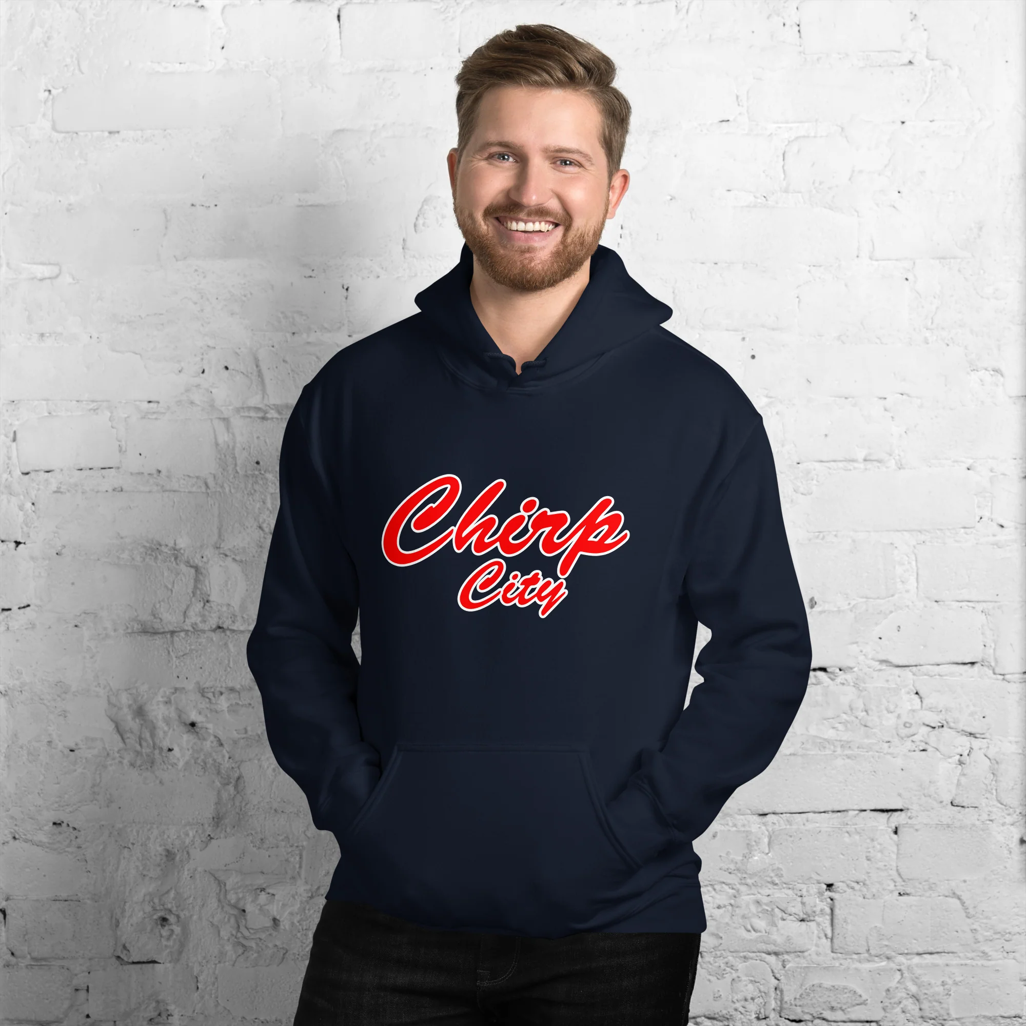 Chirp City Script Unisex Hoodie - Image 5