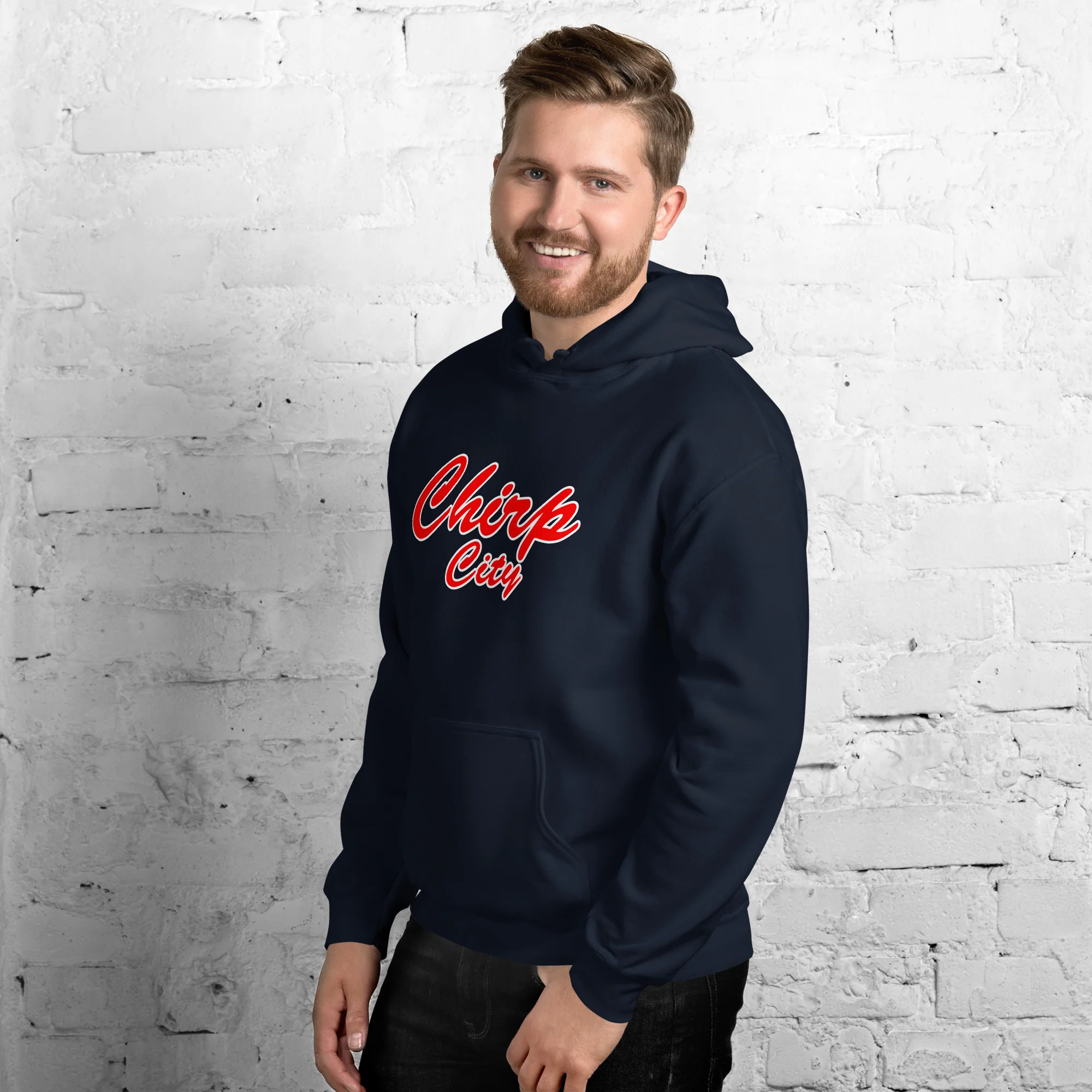 Chirp City Script Unisex Hoodie - Image 6