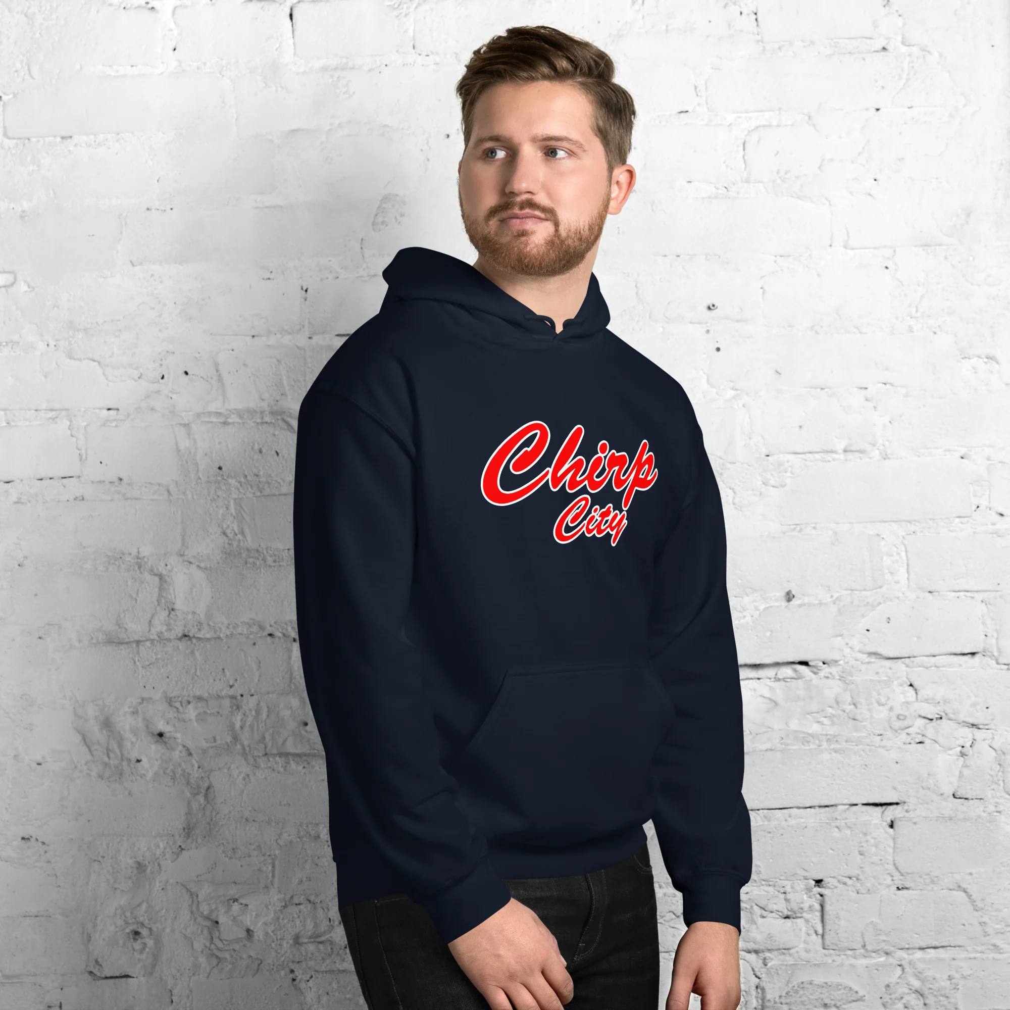 Chirp City Script Unisex Hoodie - Image 7