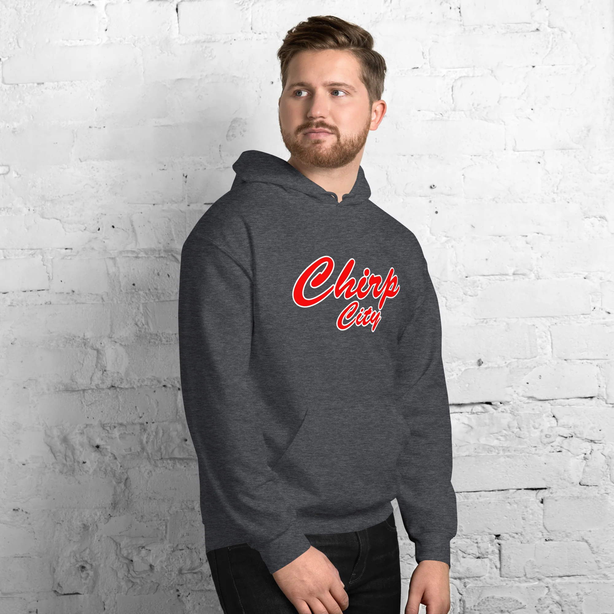 Chirp City Script Unisex Hoodie - Image 9