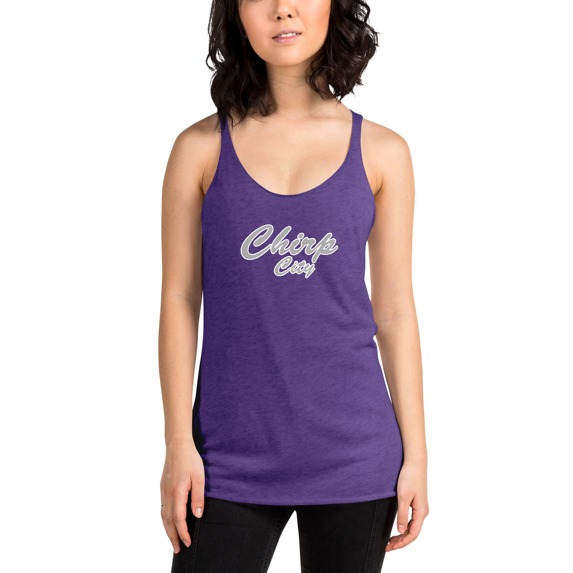 Chirp City Script Women's Racerback Tank