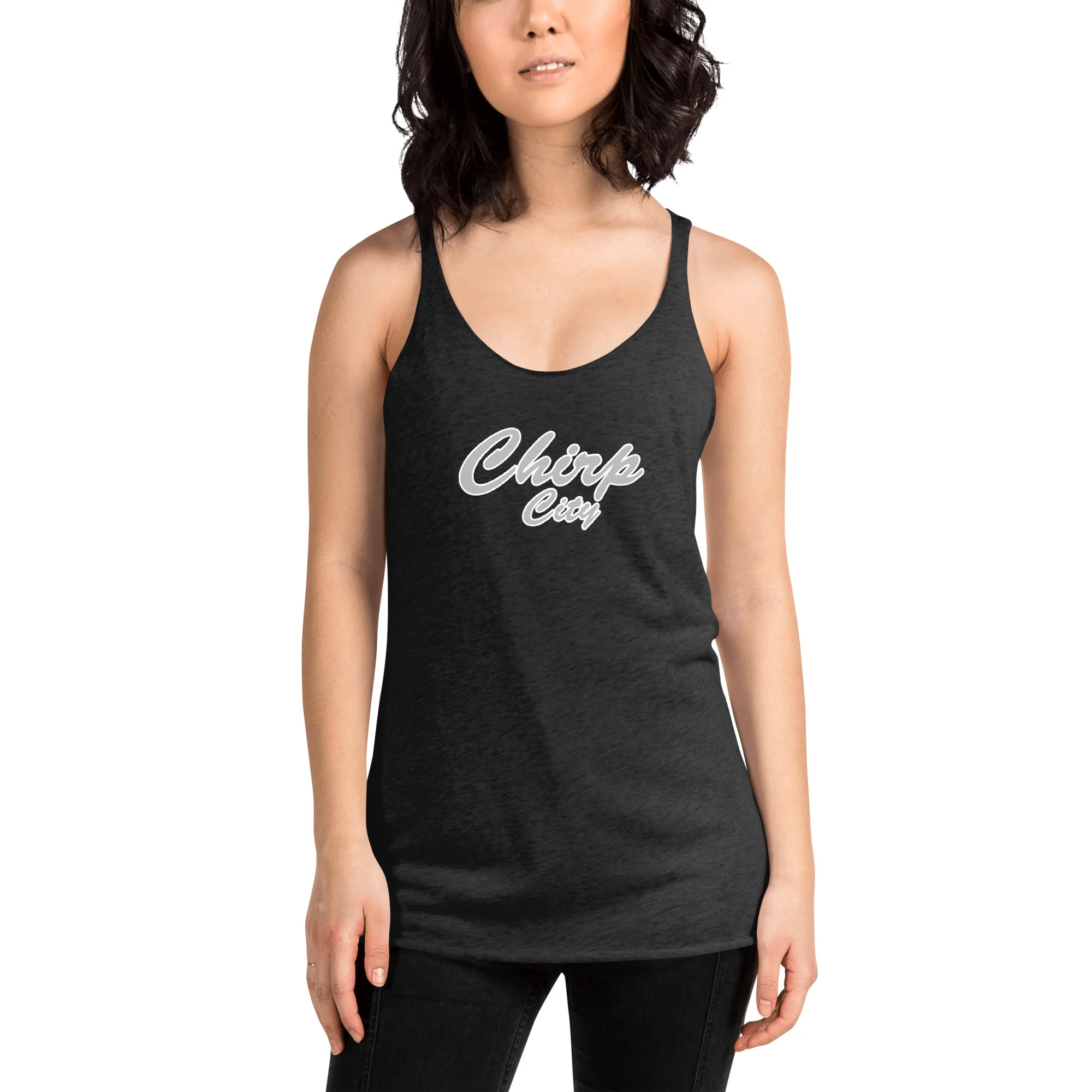 Chirp City Script Women's Racerback Tank - Image 2