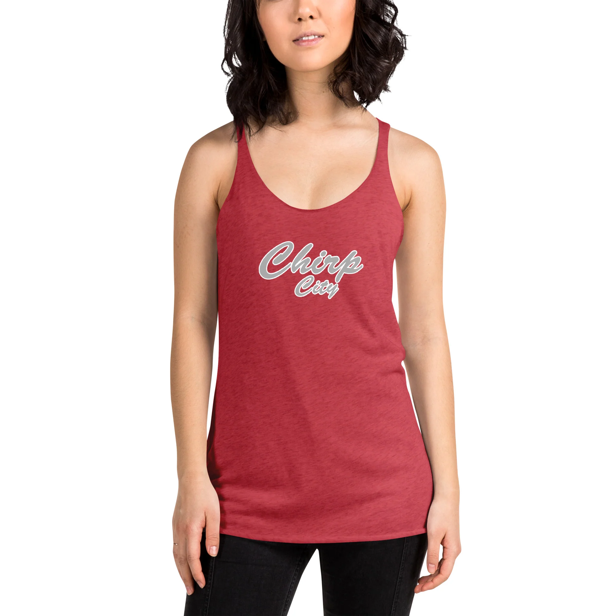 Chirp City Script Women's Racerback Tank - Image 3