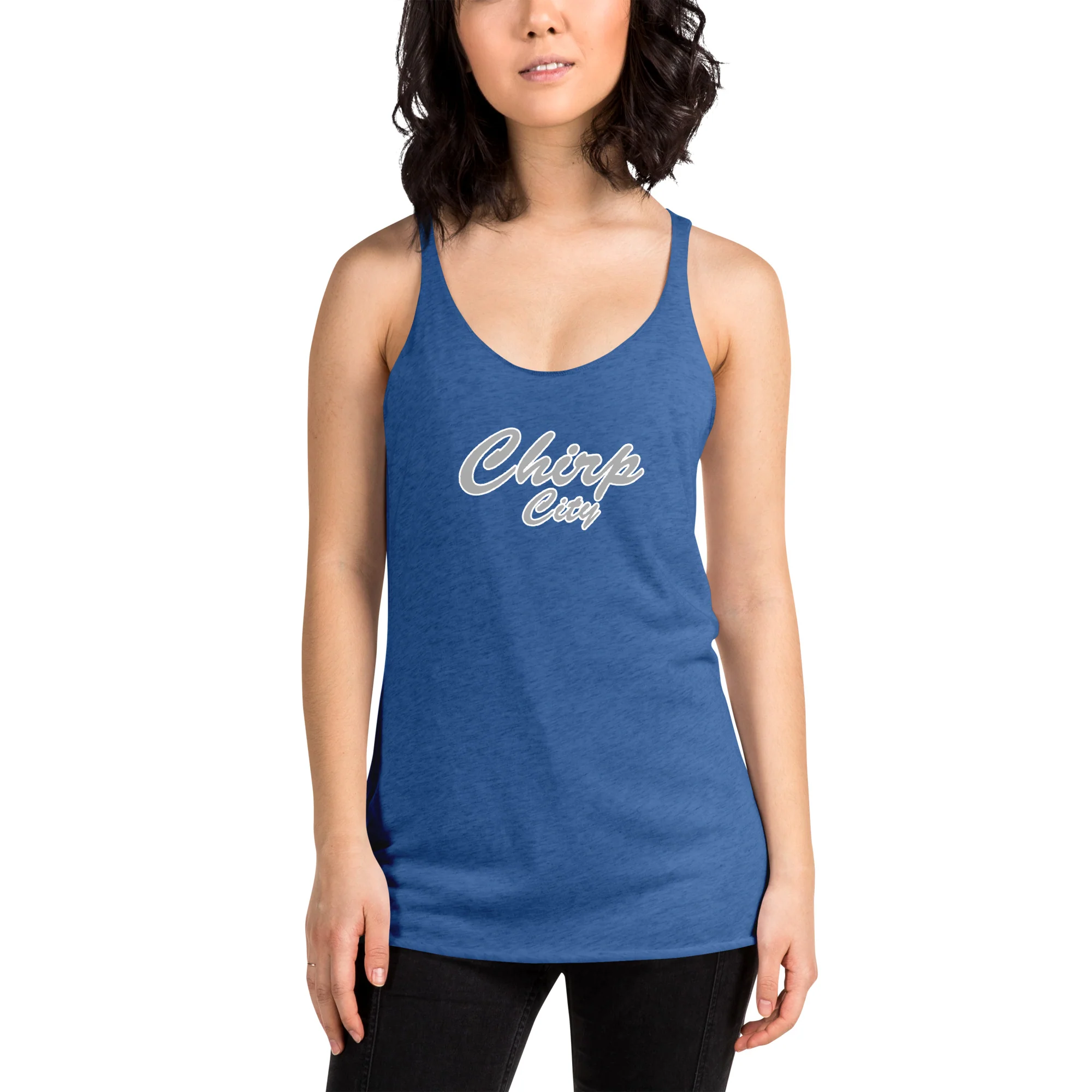 Chirp City Script Women's Racerback Tank - Image 4