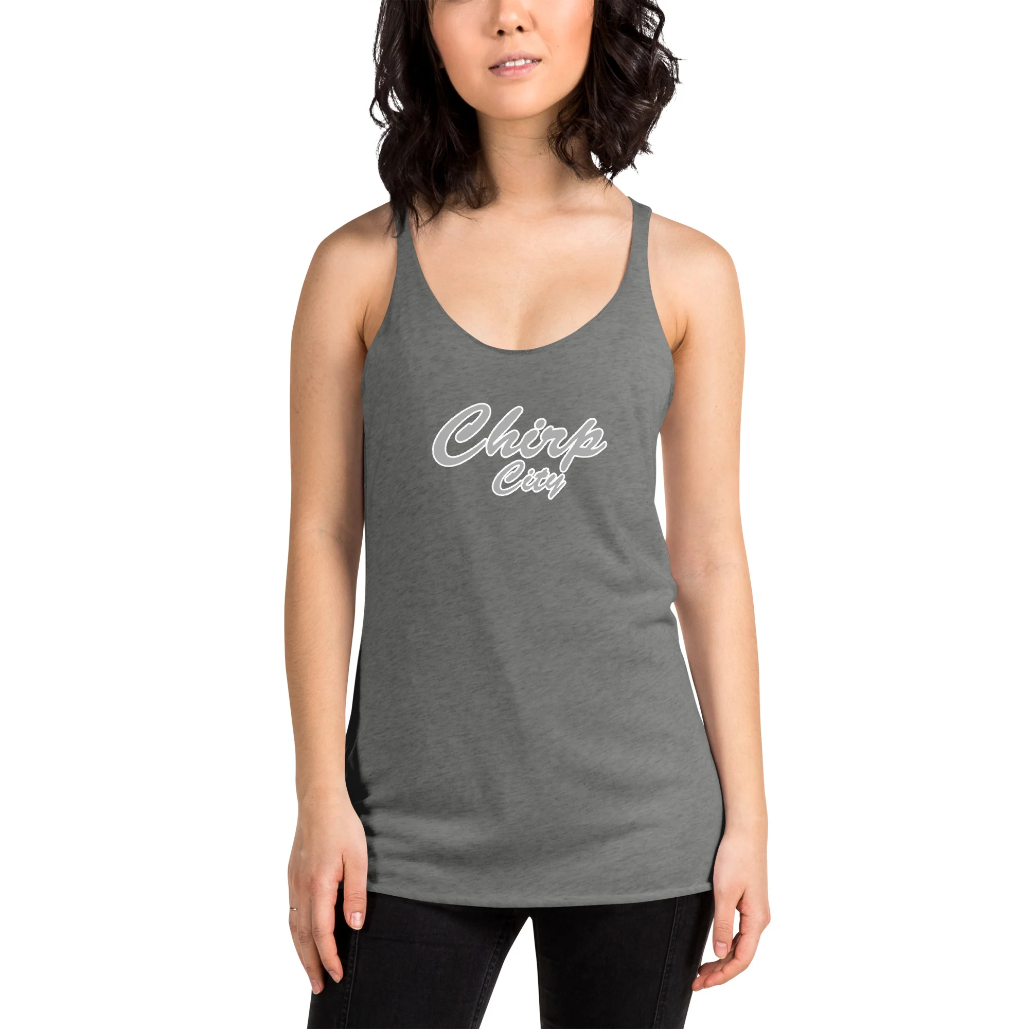 Chirp City Script Women's Racerback Tank - Image 5
