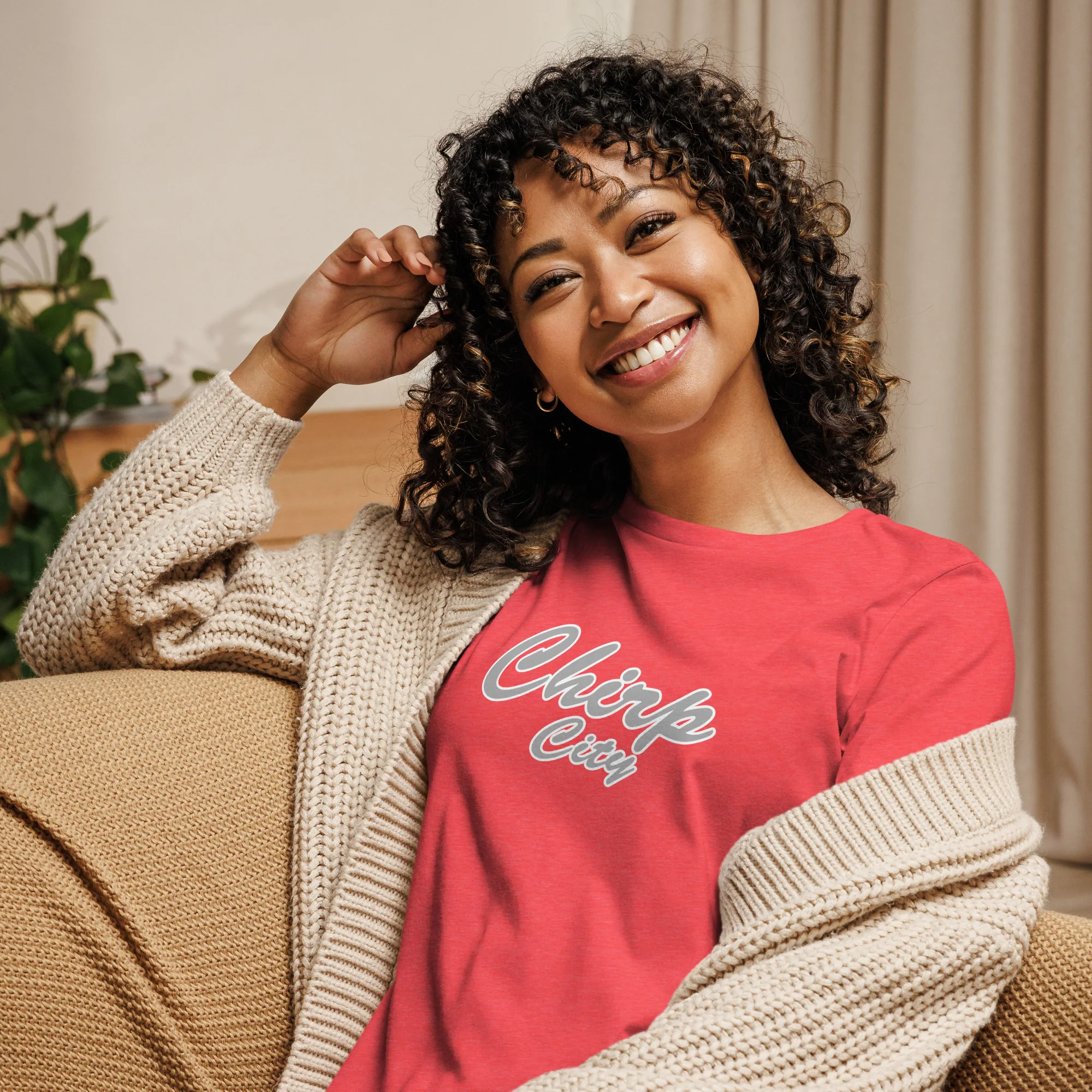 Chirp City Script Women's Relaxed T-Shirt - Image 3