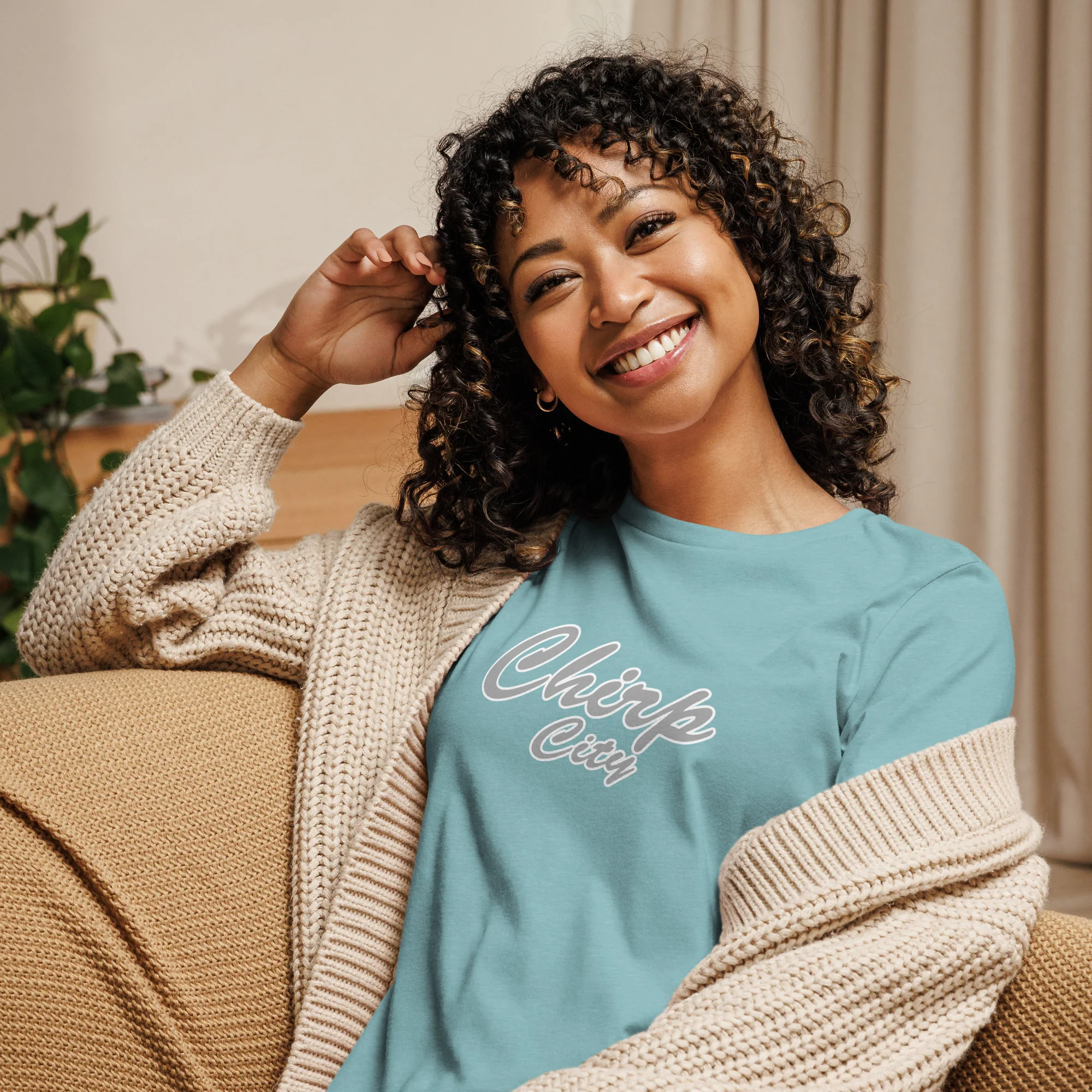 Chirp City Script Women's Relaxed T-Shirt - Image 6