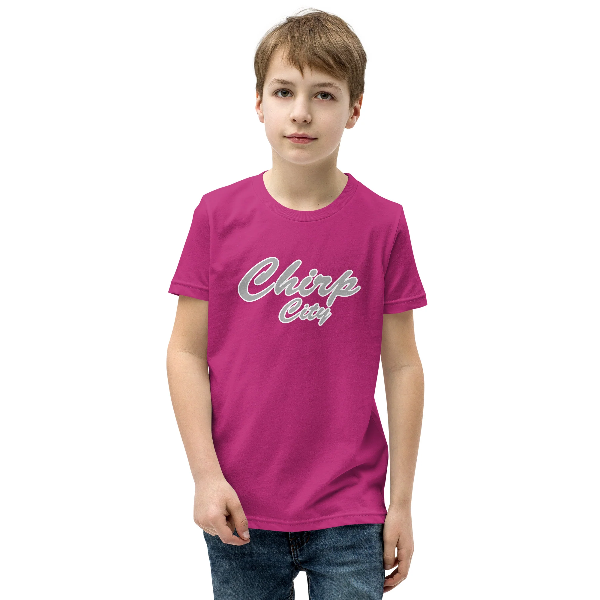 Chirp City Script Youth Short Sleeve T-Shirt - Image 4