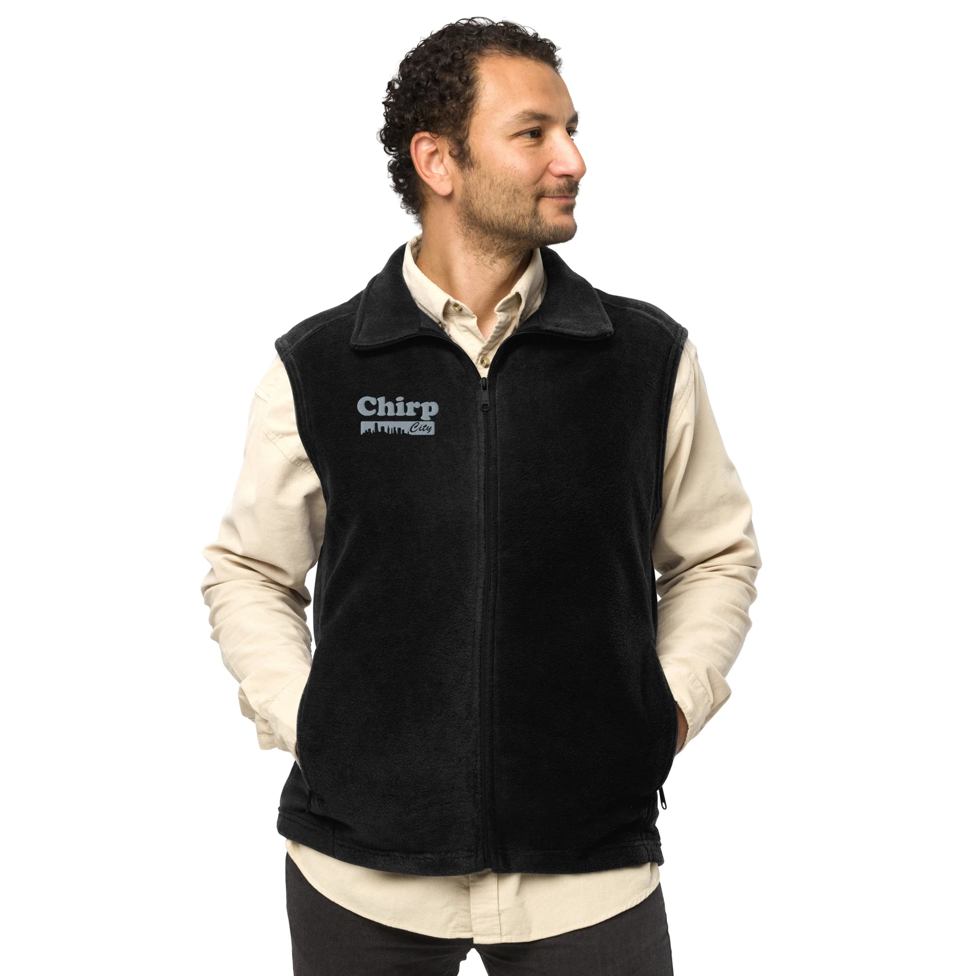 Chirp City Skyline Men’s Columbia fleece vest
