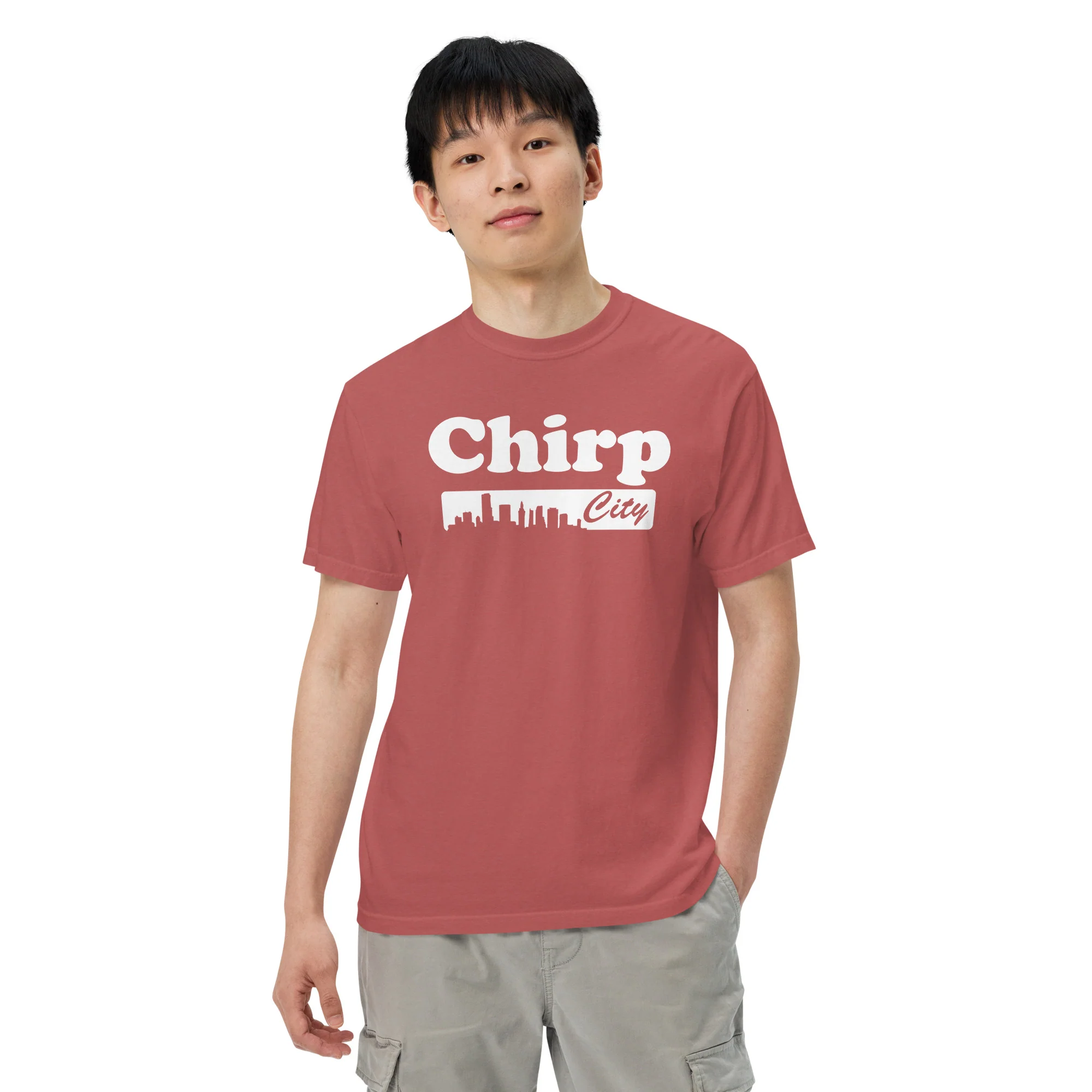 Chirp City Skyline Unisex garment-dyed heavyweight t-shirt - Image 11