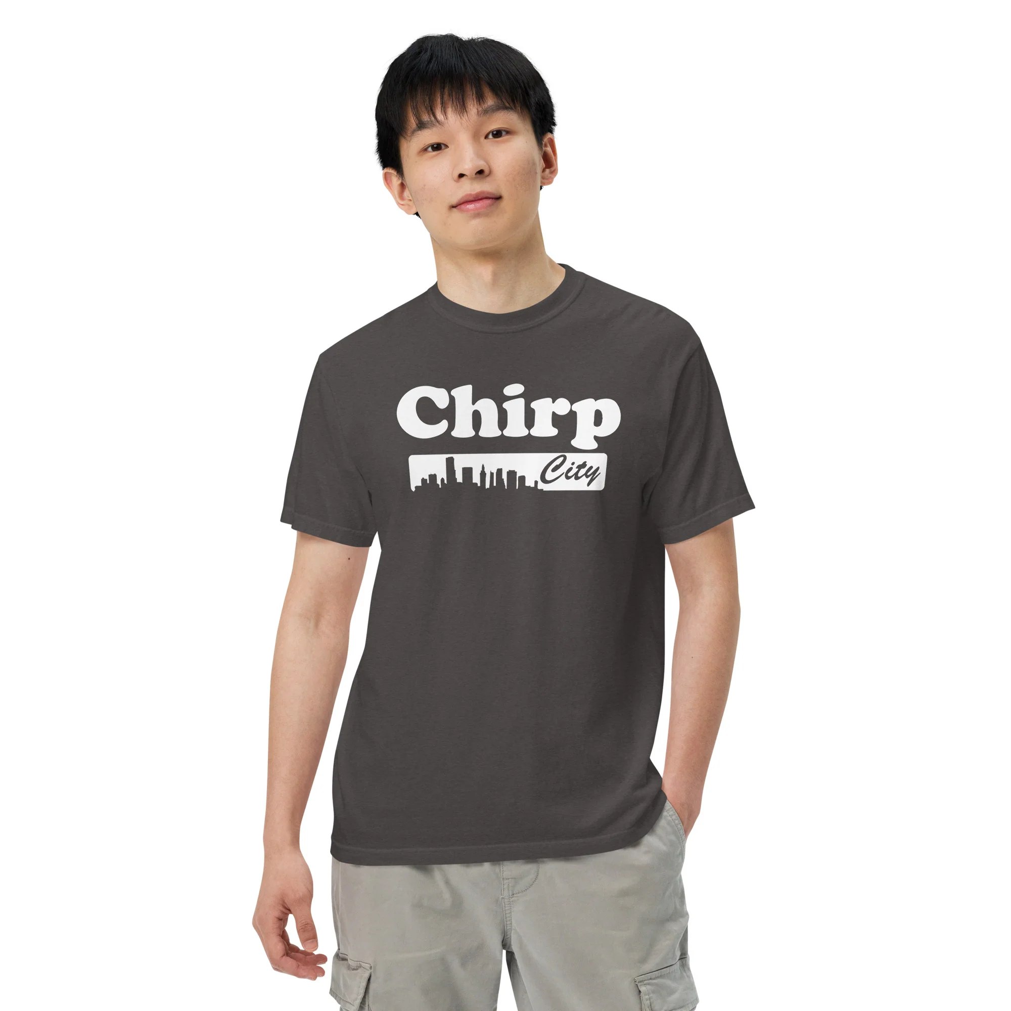 Chirp City Skyline Unisex garment-dyed heavyweight t-shirt - Image 15