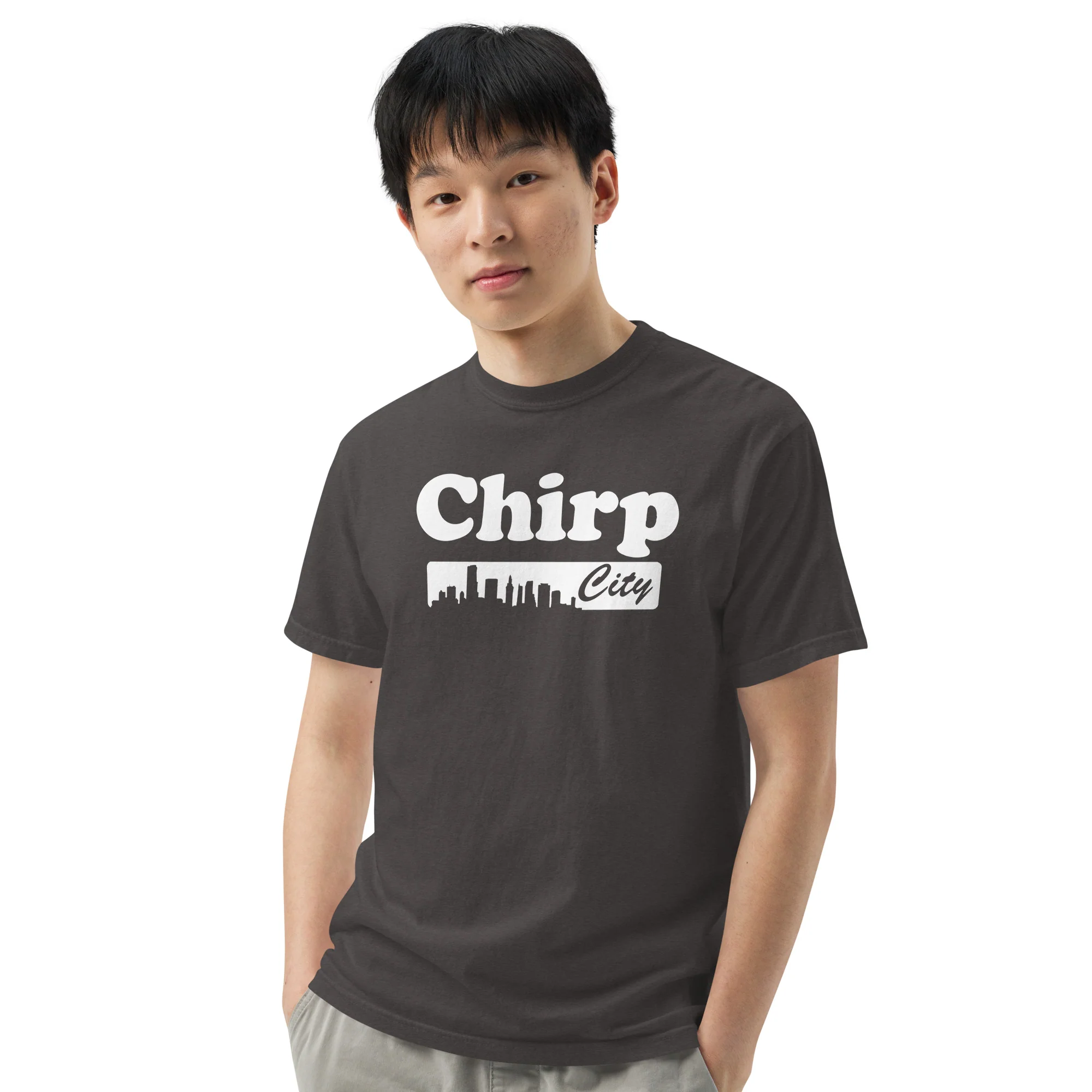 Chirp City Skyline Unisex garment-dyed heavyweight t-shirt - Image 16