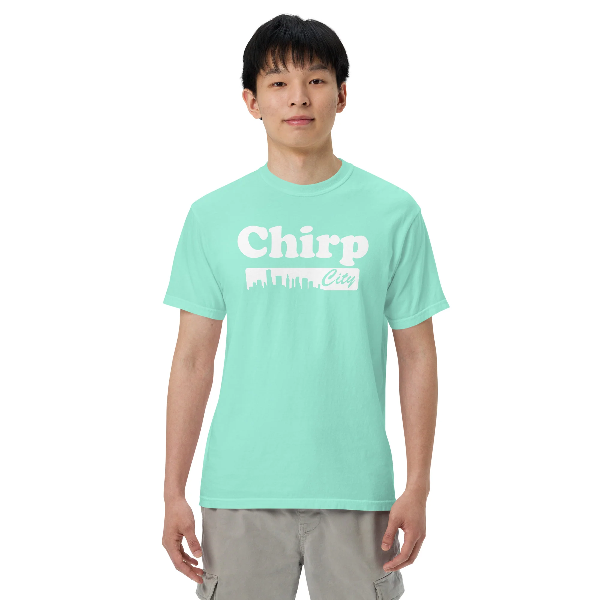 Chirp City Skyline Unisex garment-dyed heavyweight t-shirt - Image 18