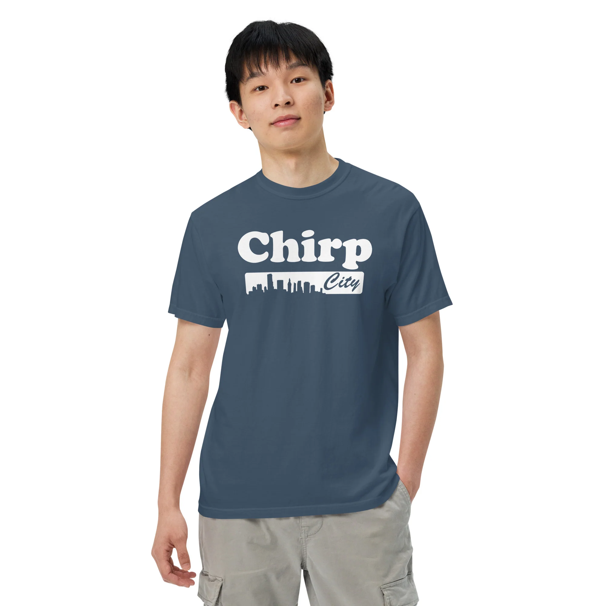 Chirp City Skyline Unisex garment-dyed heavyweight t-shirt - Image 22