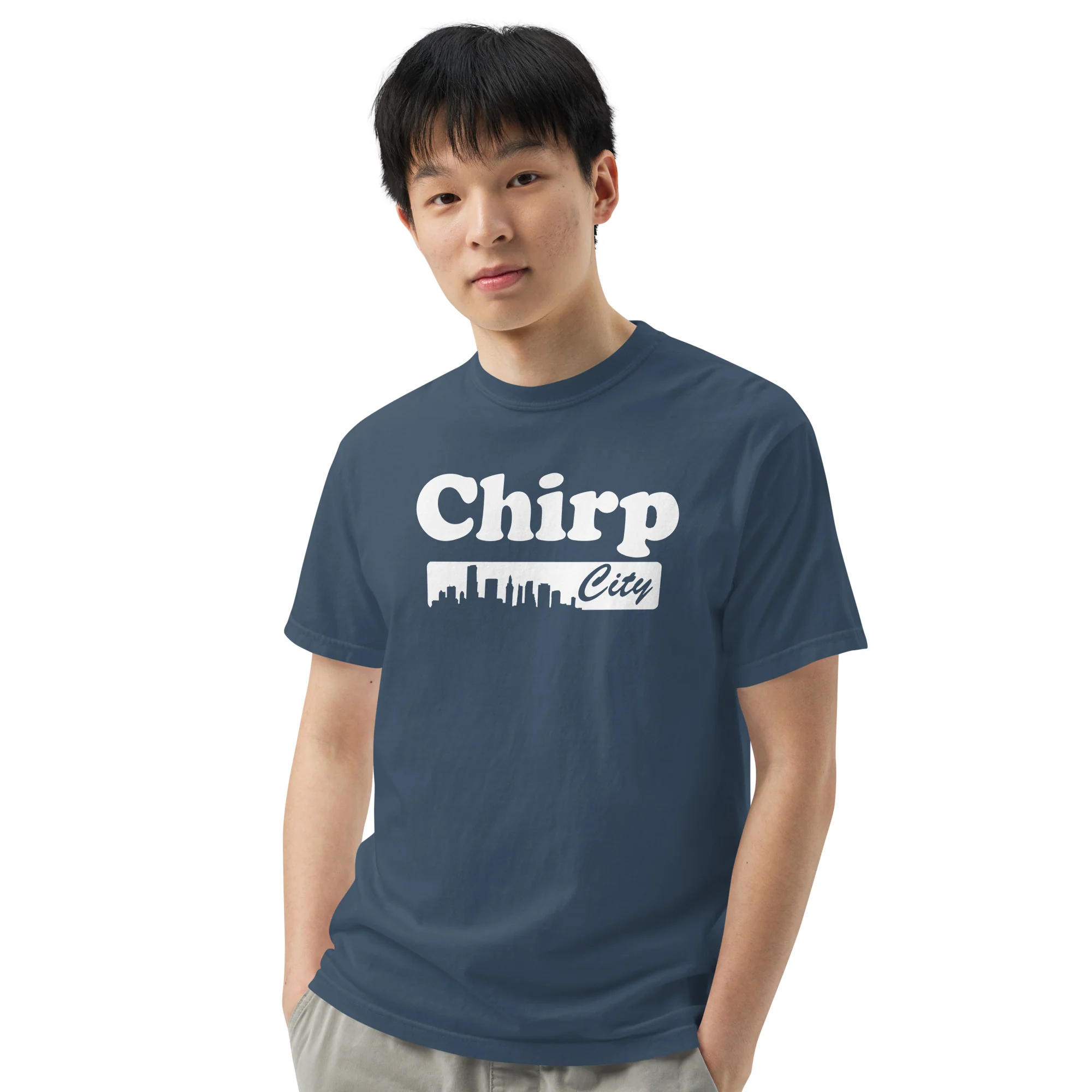 Chirp City Skyline Unisex garment-dyed heavyweight t-shirt - Image 23