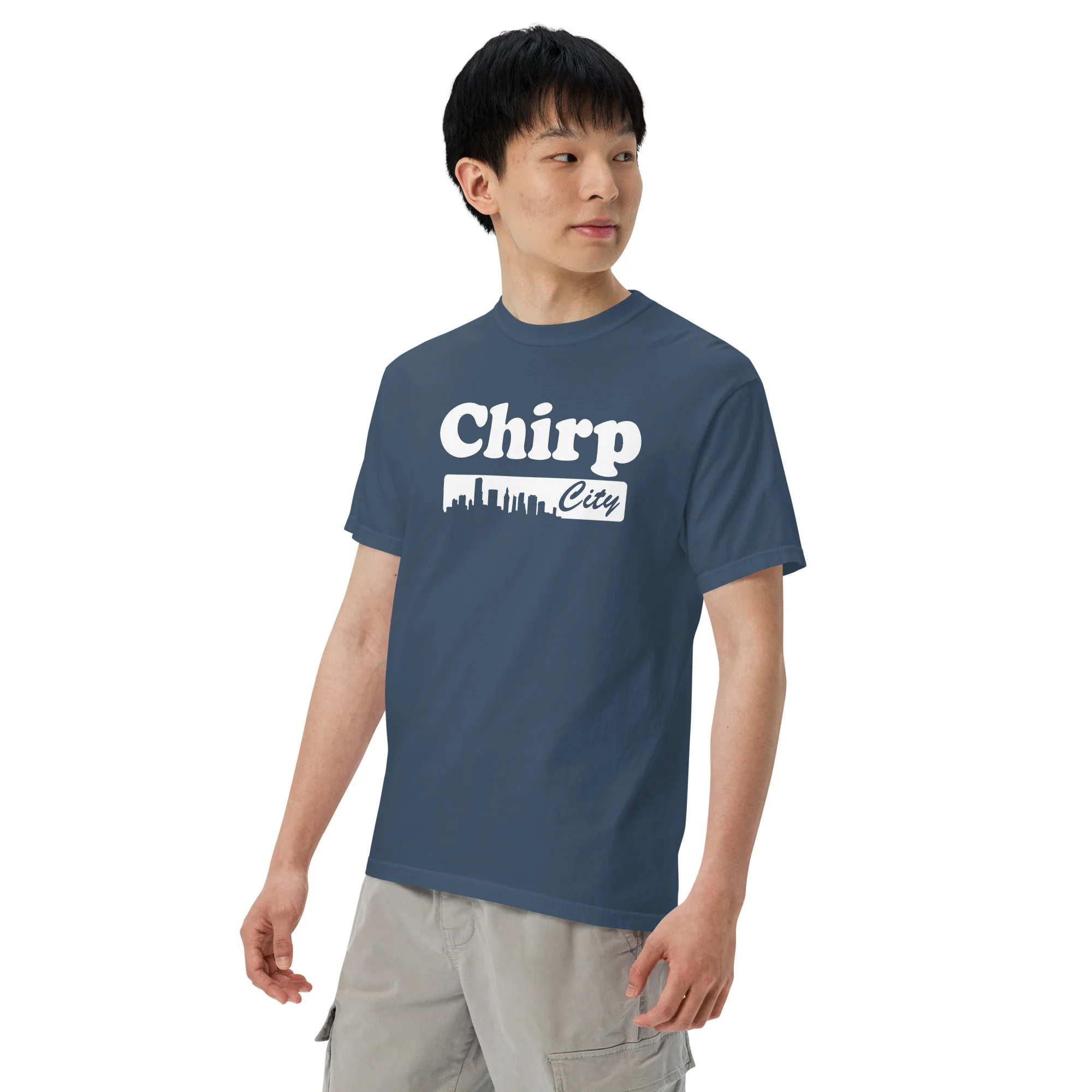 Chirp City Skyline Unisex garment-dyed heavyweight t-shirt - Image 24