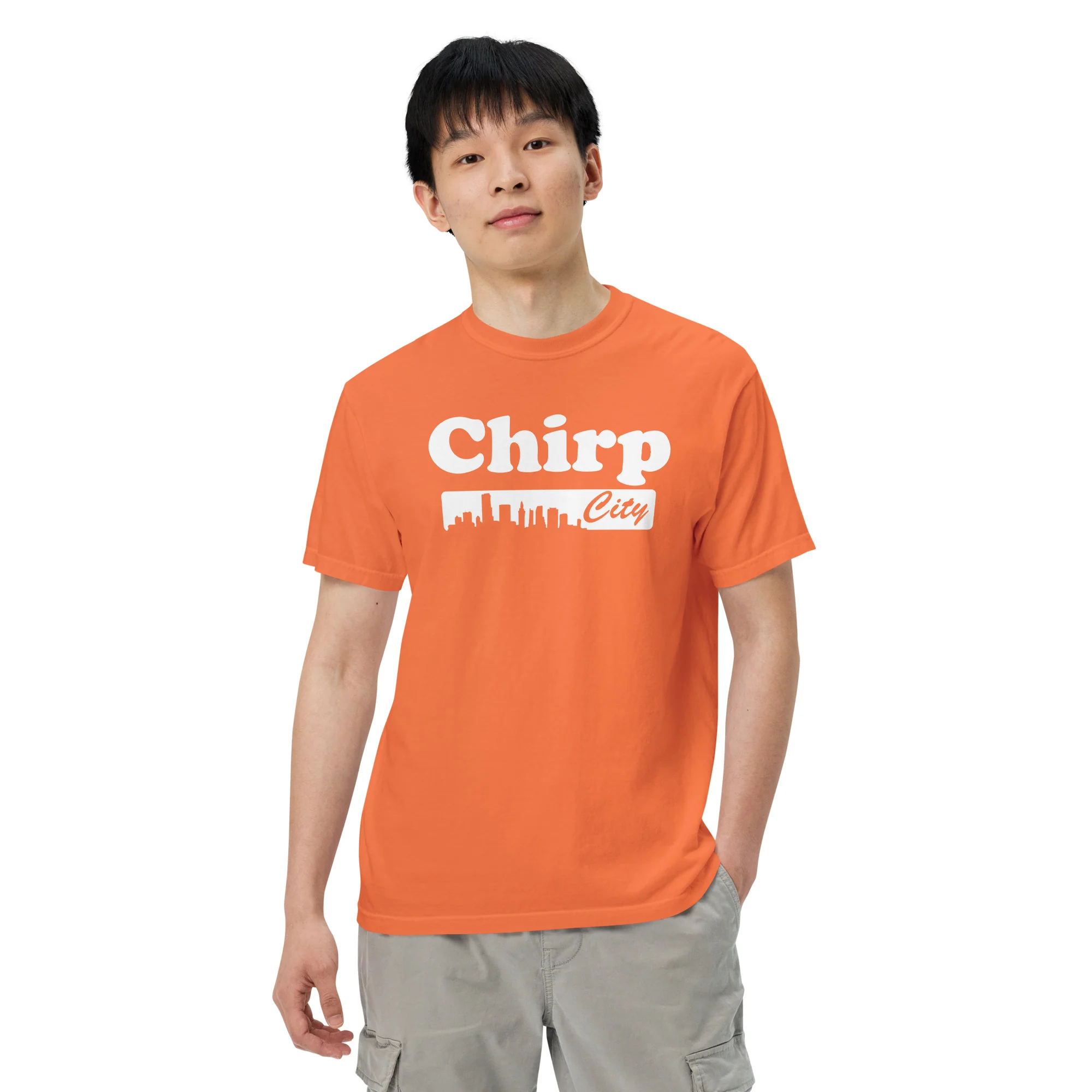 Chirp City Skyline Unisex garment-dyed heavyweight t-shirt - Image 26