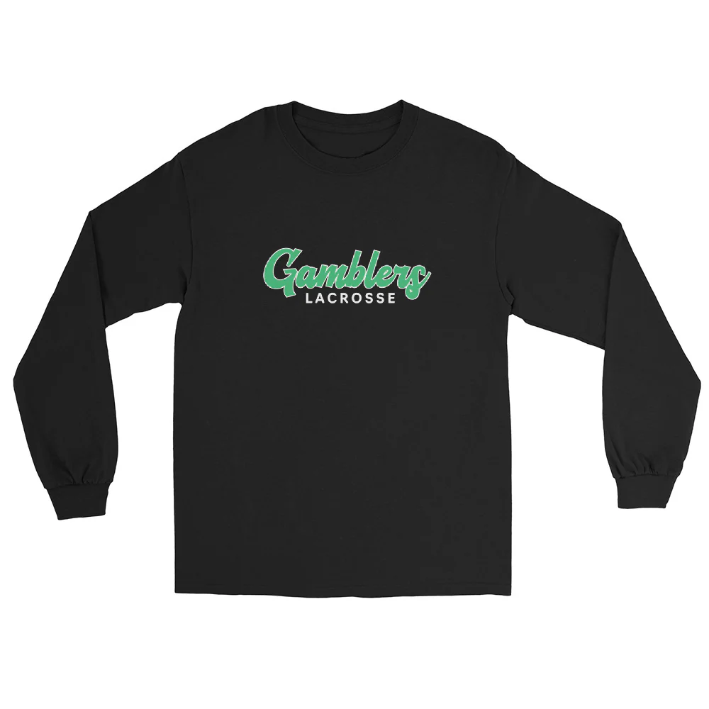 Gamblers Script Menās Long Sleeve Shirt