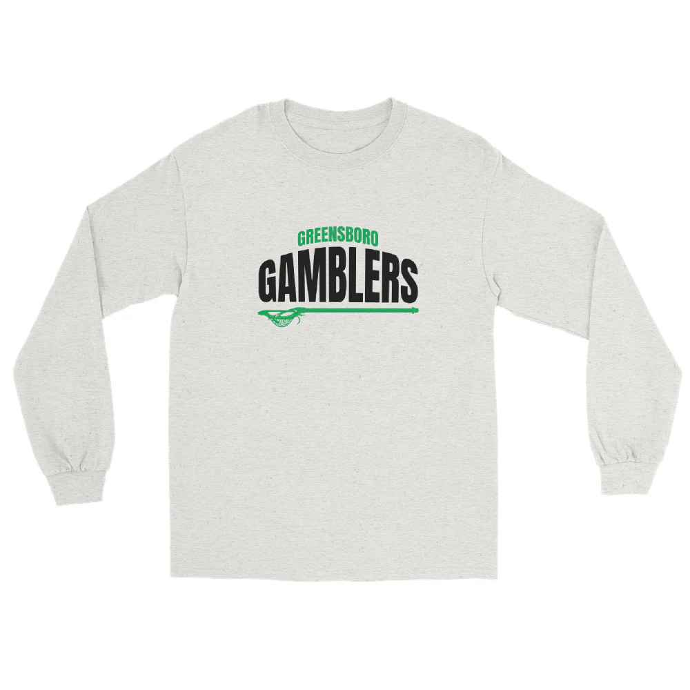 Gamblers Text Menās Long Sleeve Shirt - Image 3