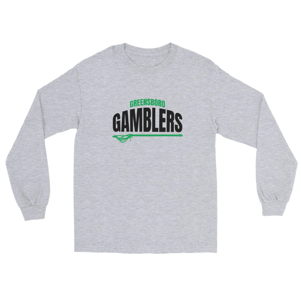 Gamblers Text Menās Long Sleeve Shirt - Image 4