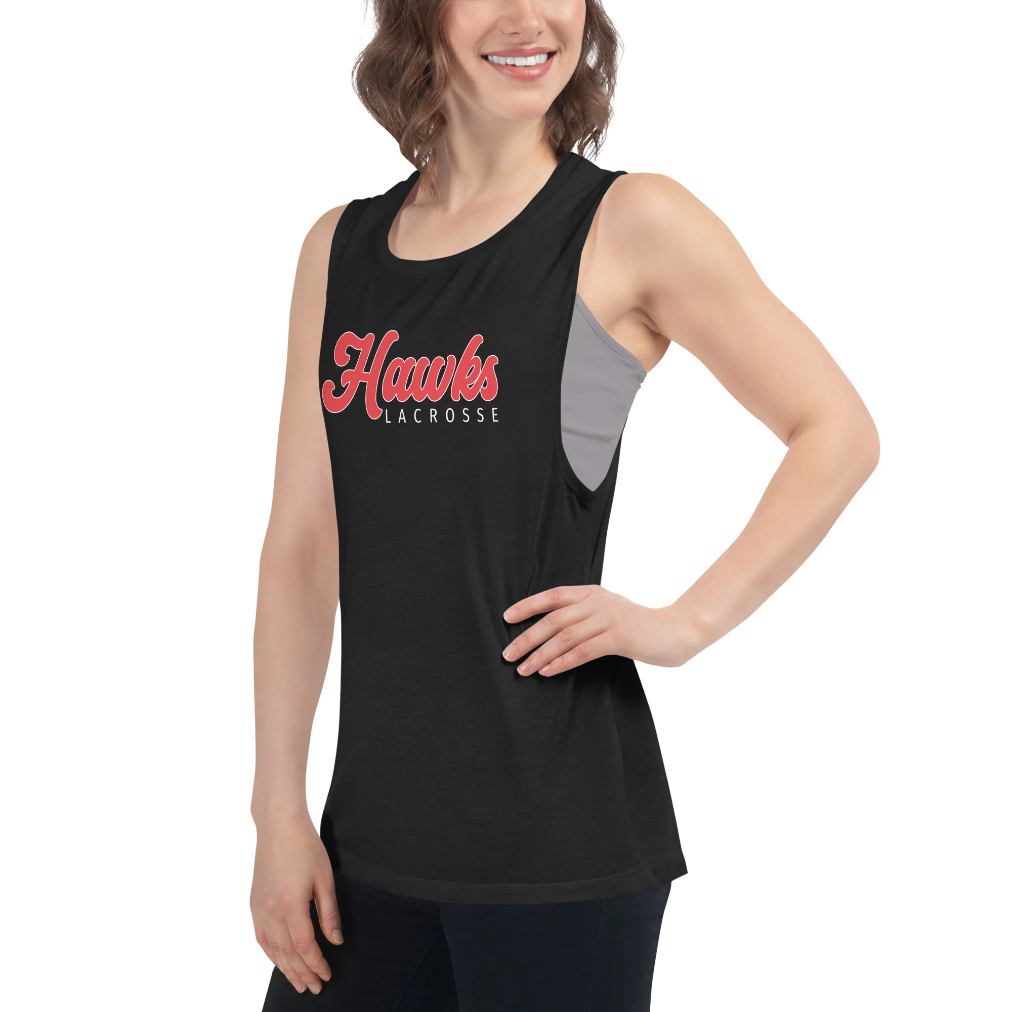 Hawks Ladies’ Muscle Tank - Image 2