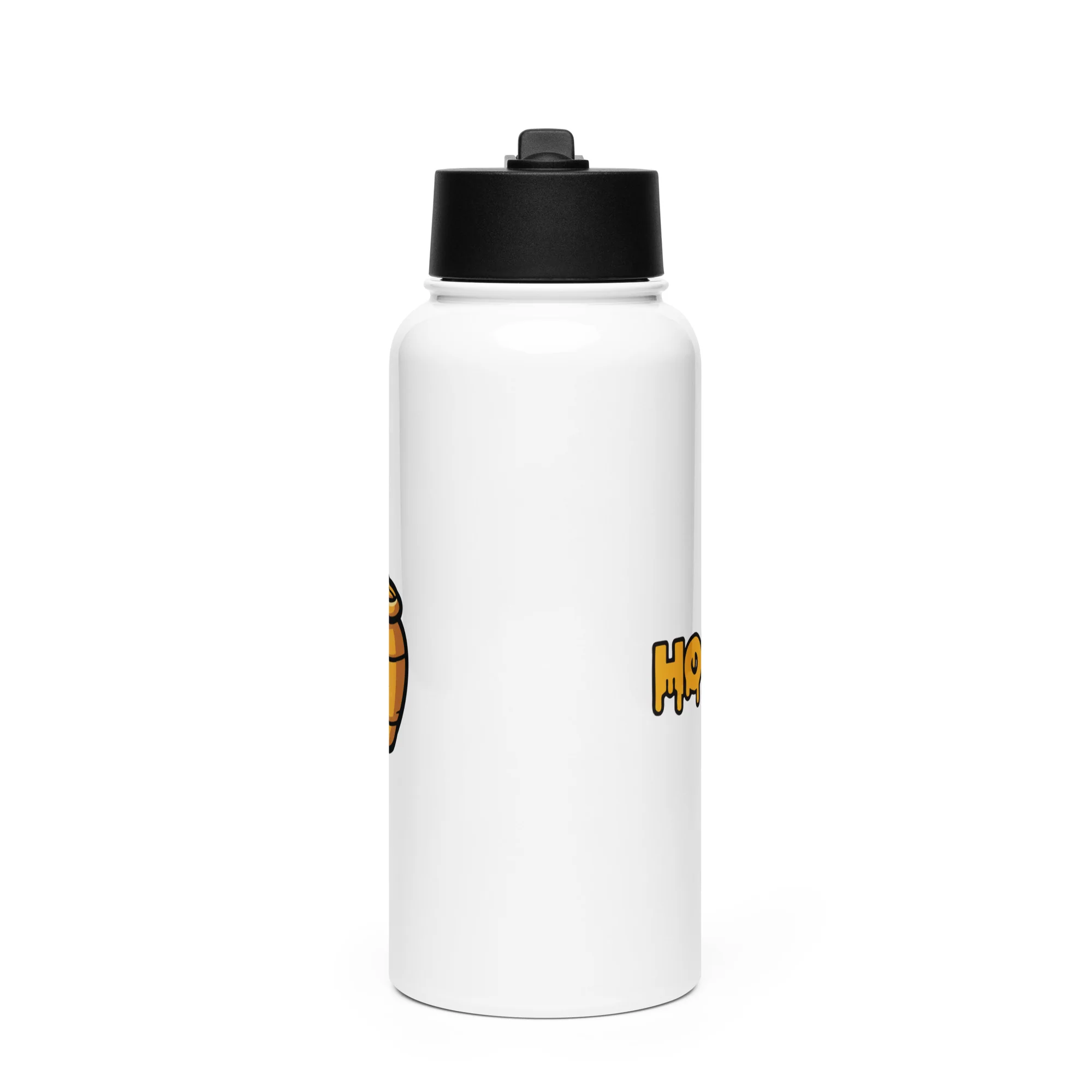 Honey Stainless steel water bottle with a straw lid - Image 2