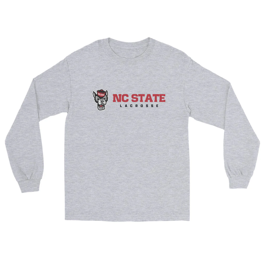 NC State Text Menās Long Sleeve Shirt