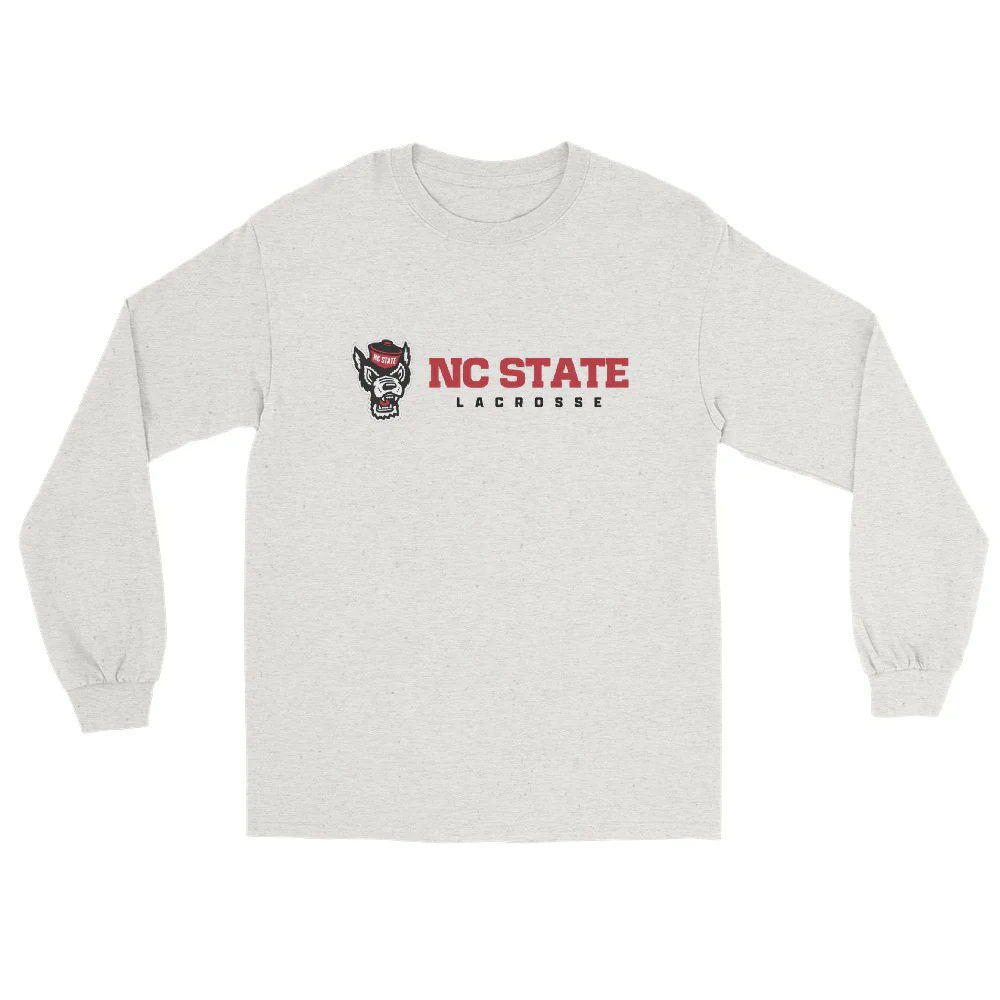NC State Text Menās Long Sleeve Shirt - Image 2