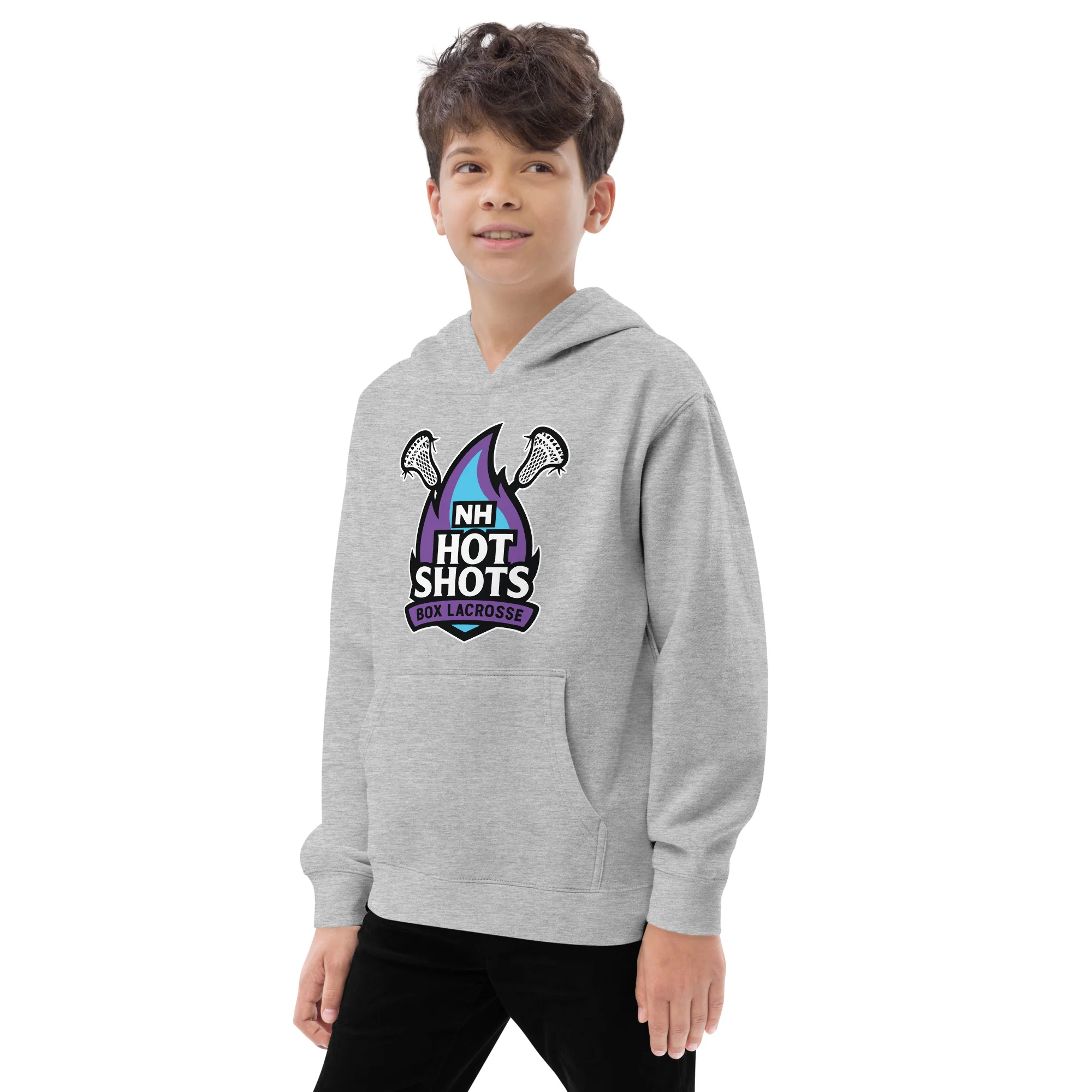 NH Hot Shots Box Youth Fleece Hoodie - Image 3