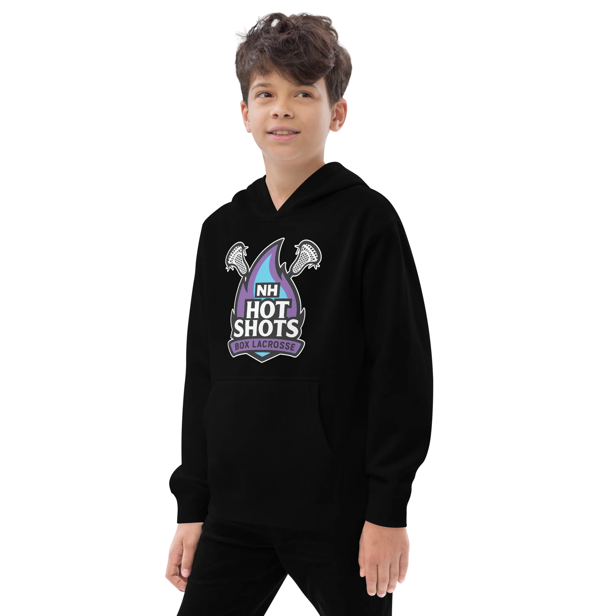 NH Hot Shots Box Youth Fleece Hoodie - Image 6