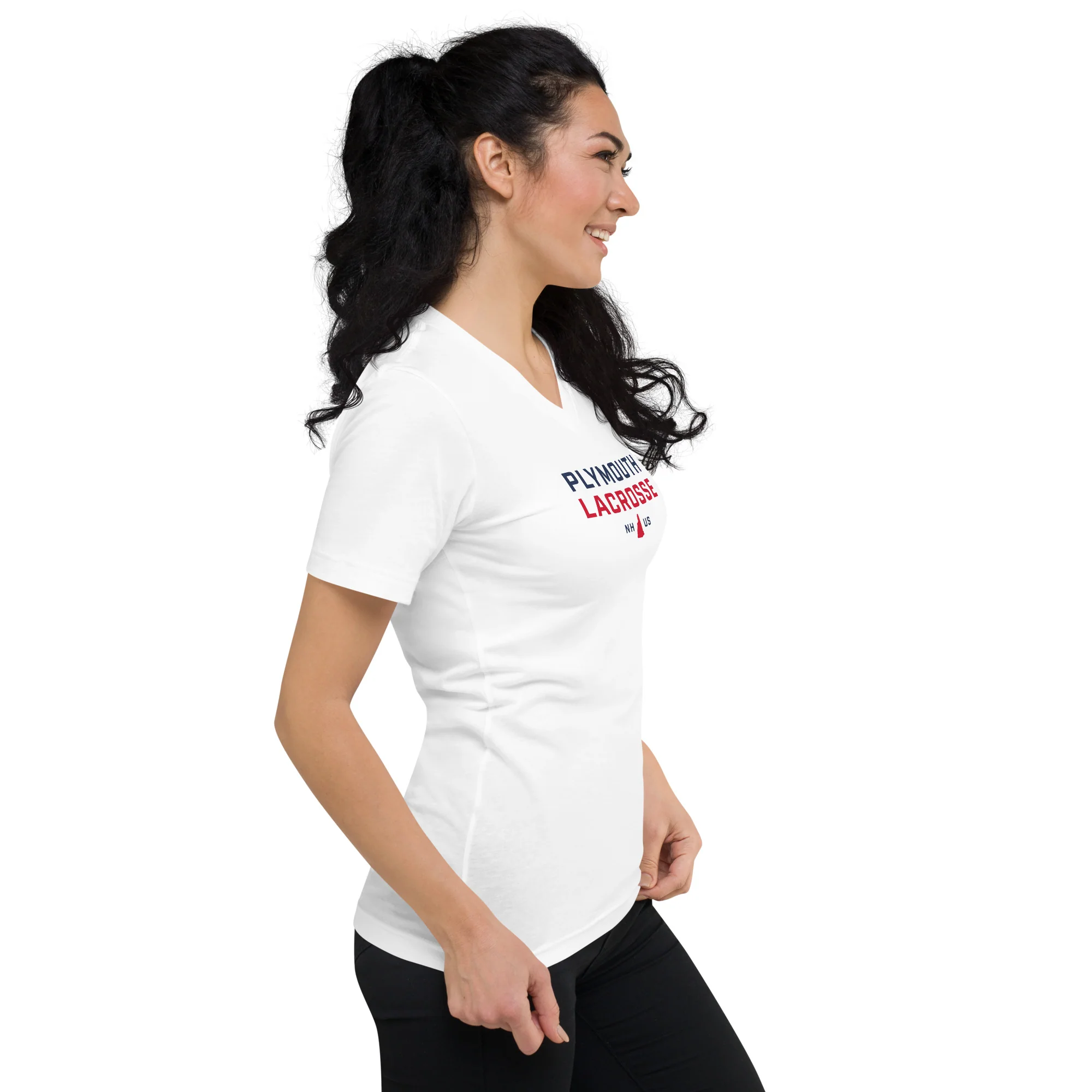 Plymouth Unisex V-Neck T-Shirt - Image 3