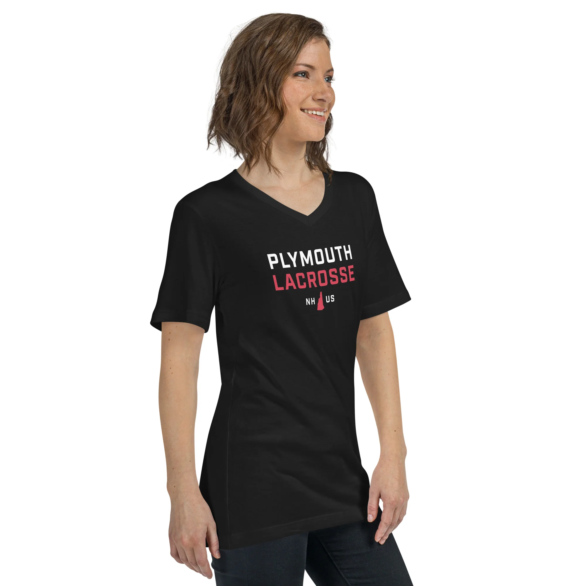 Plymouth Unisex V-Neck T-Shirt - Image 6