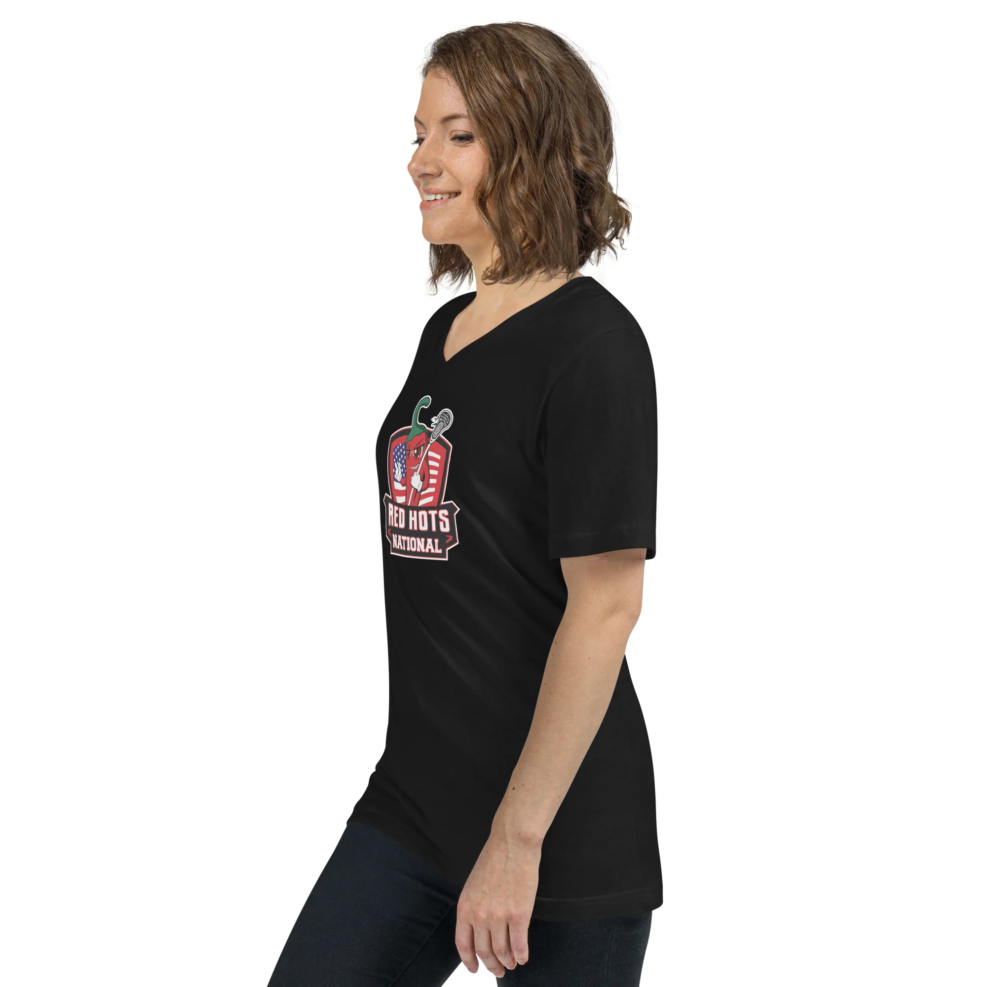 Red Hots Unisex V-Neck T-Shirt - Image 3