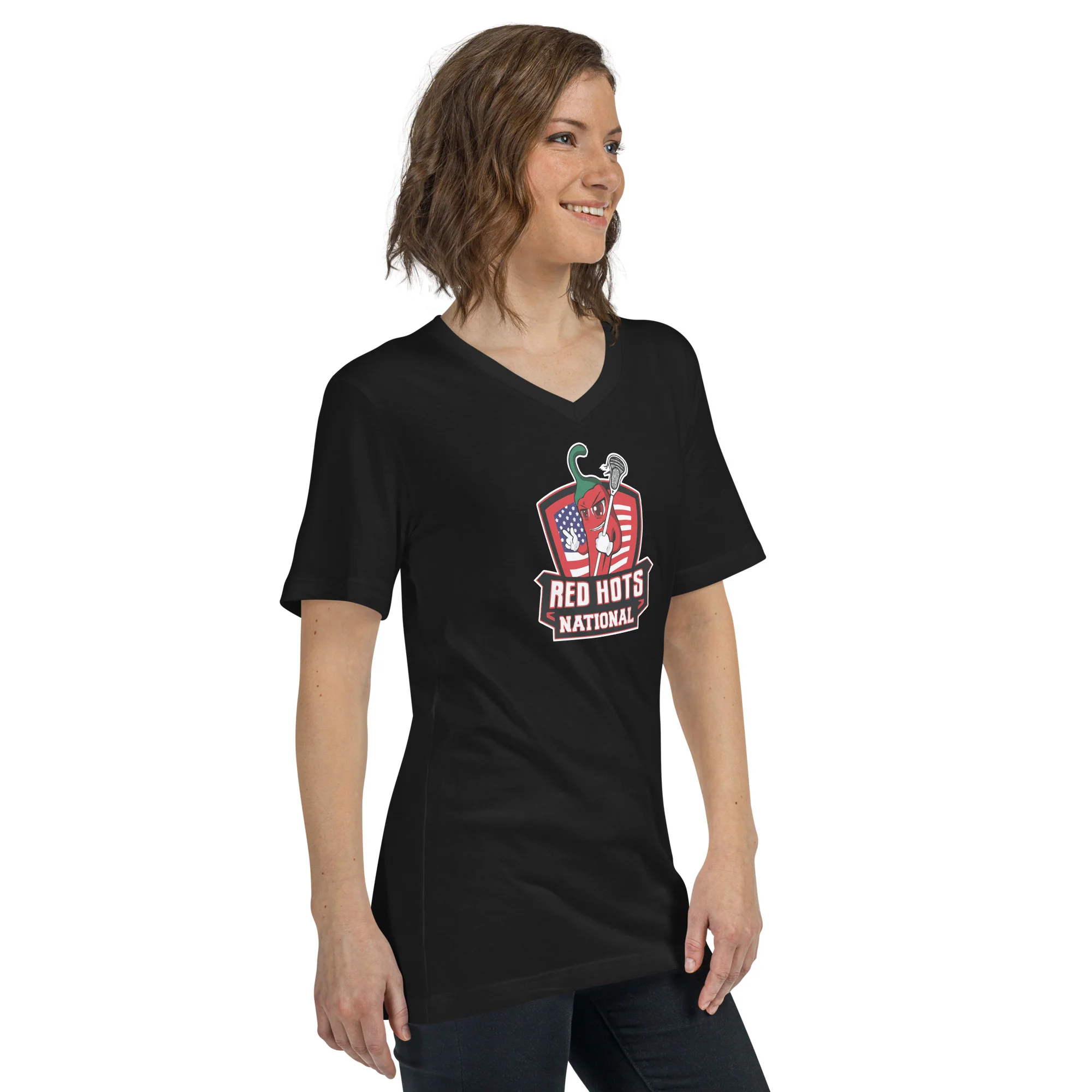 Red Hots Unisex V-Neck T-Shirt - Image 4