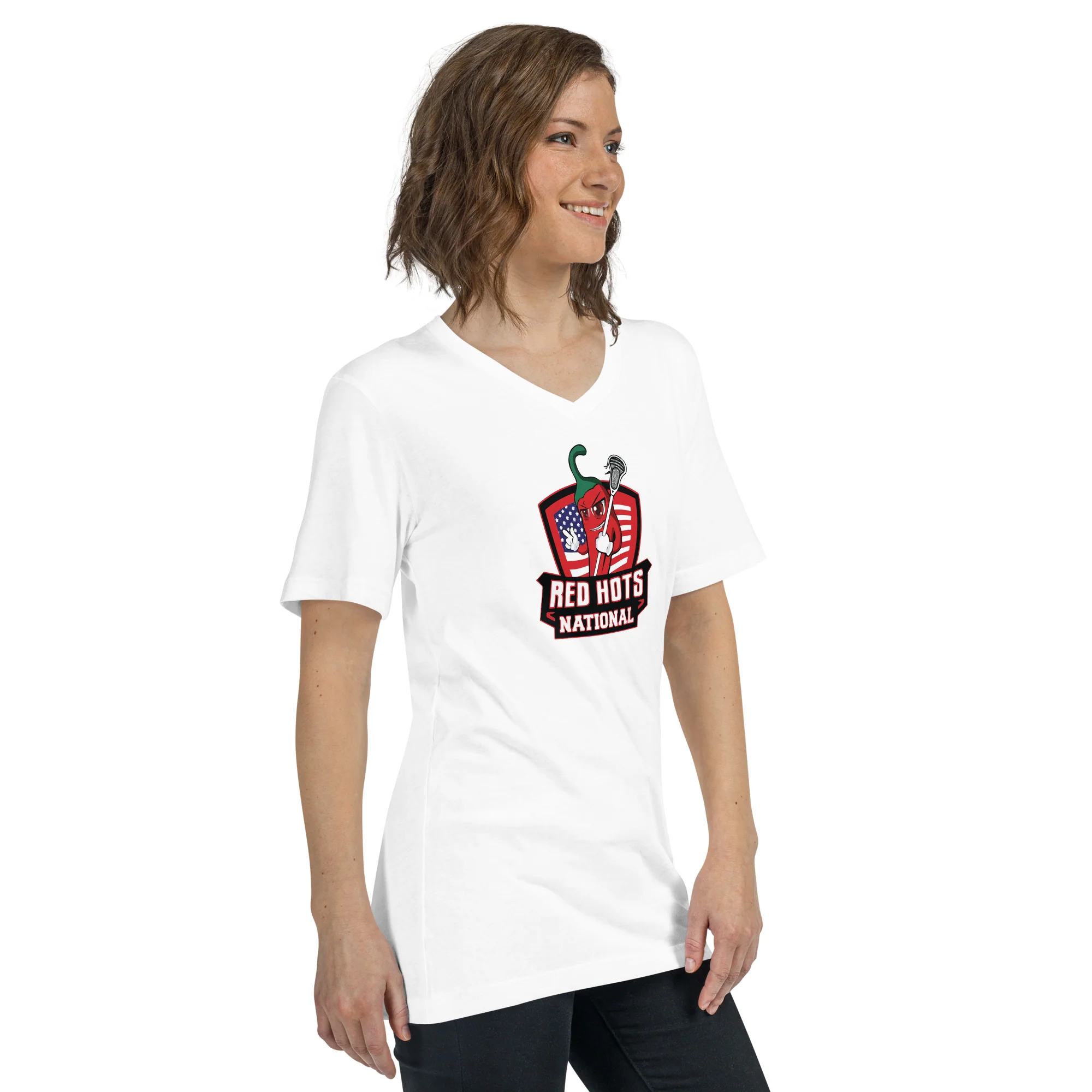 Red Hots Unisex V-Neck T-Shirt - Image 6