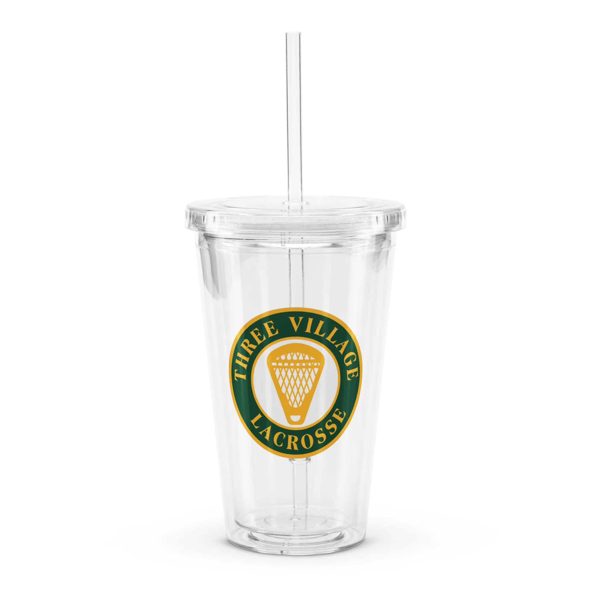 Three Village Clear plastic tumbler
