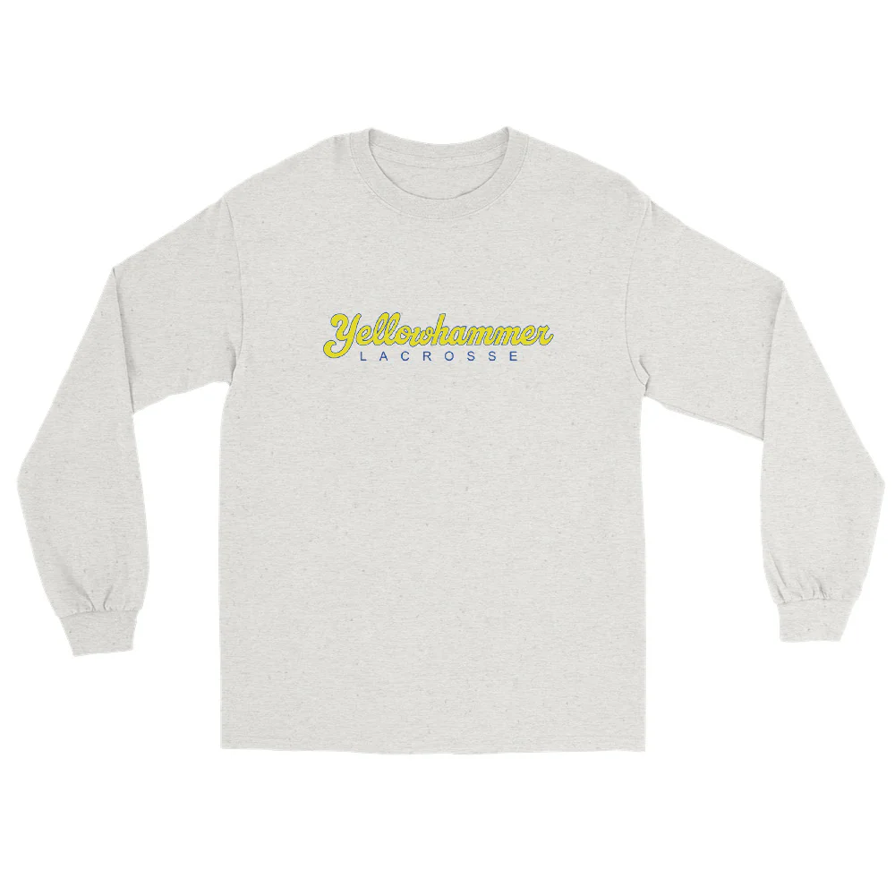 Yellowhammer Script Men’s Long Sleeve Shirt - Image 2